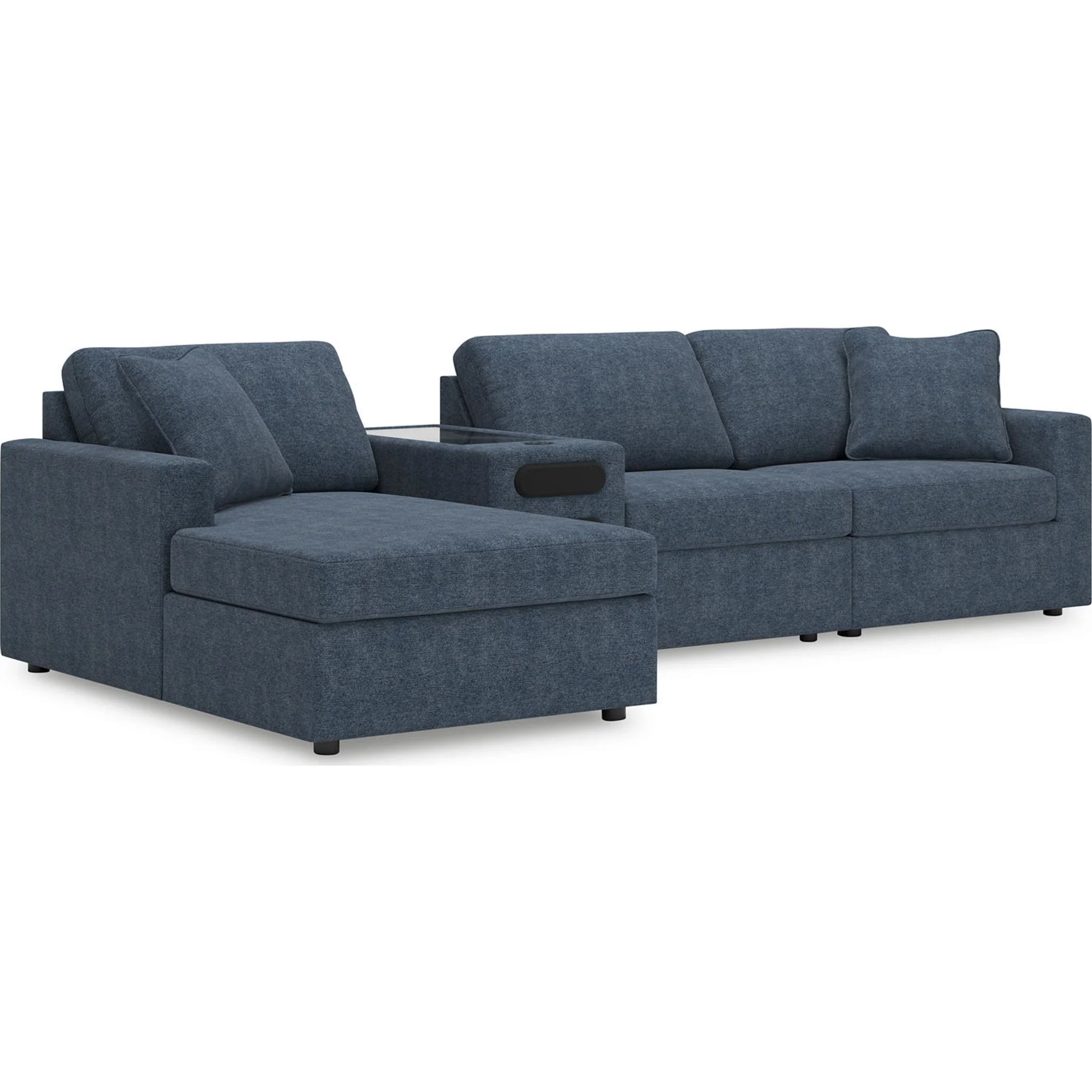 Modmax 4 Piece Modular Sectional with Chaise and Audio Console - Image 50