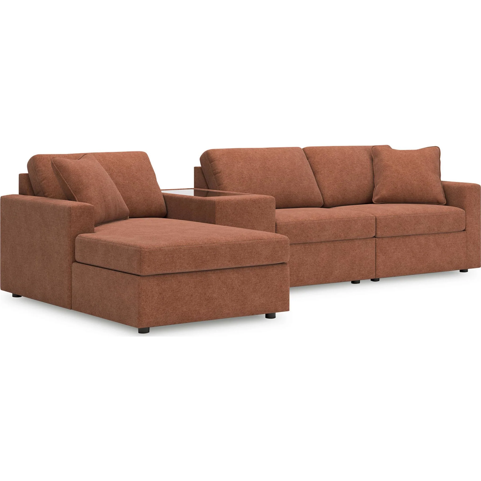 Modmax 4 Piece Modular Sectional with Chaise and Storage Console - Image 12