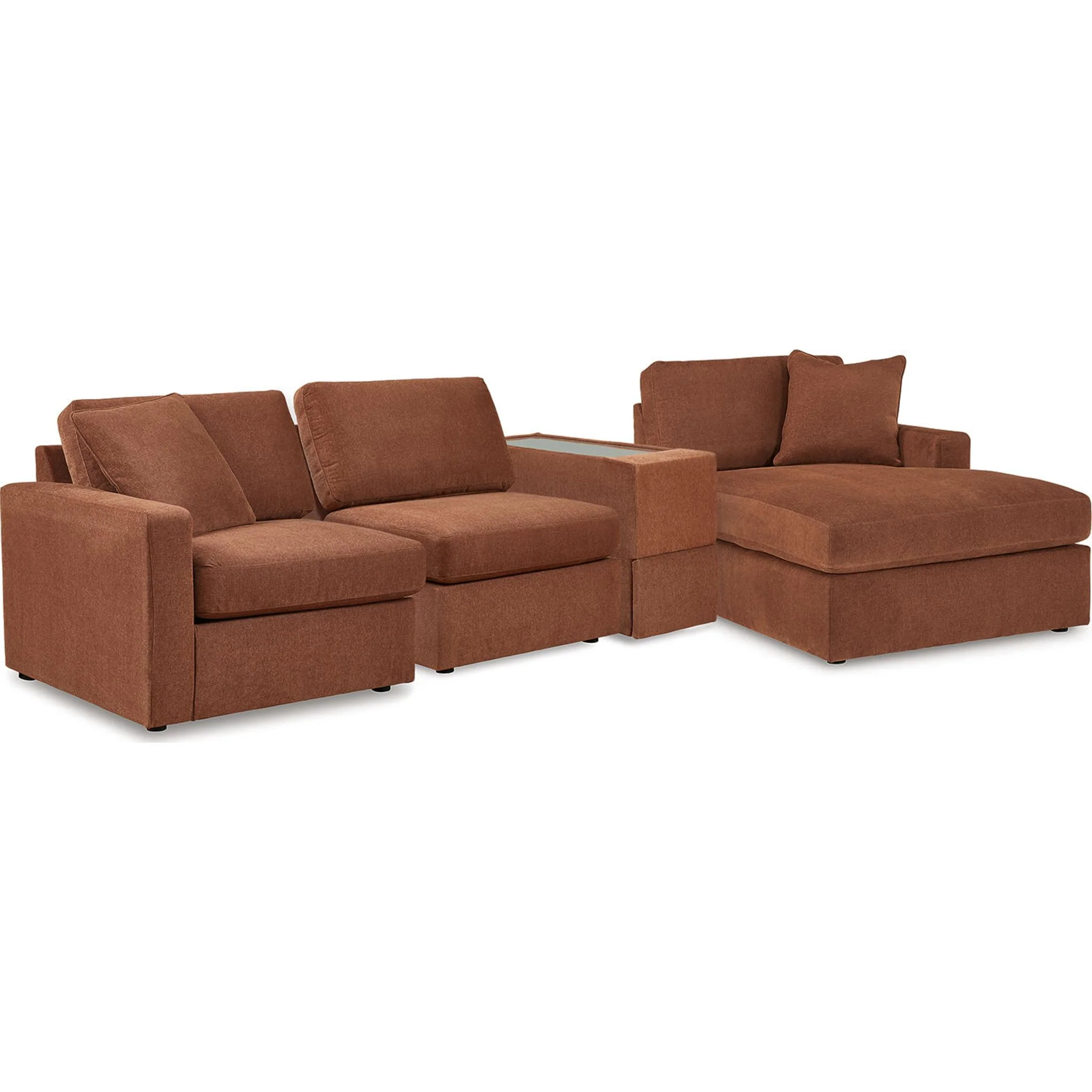 Modmax 4 Piece Modular Sectional with Chaise and Storage Console - Image 18
