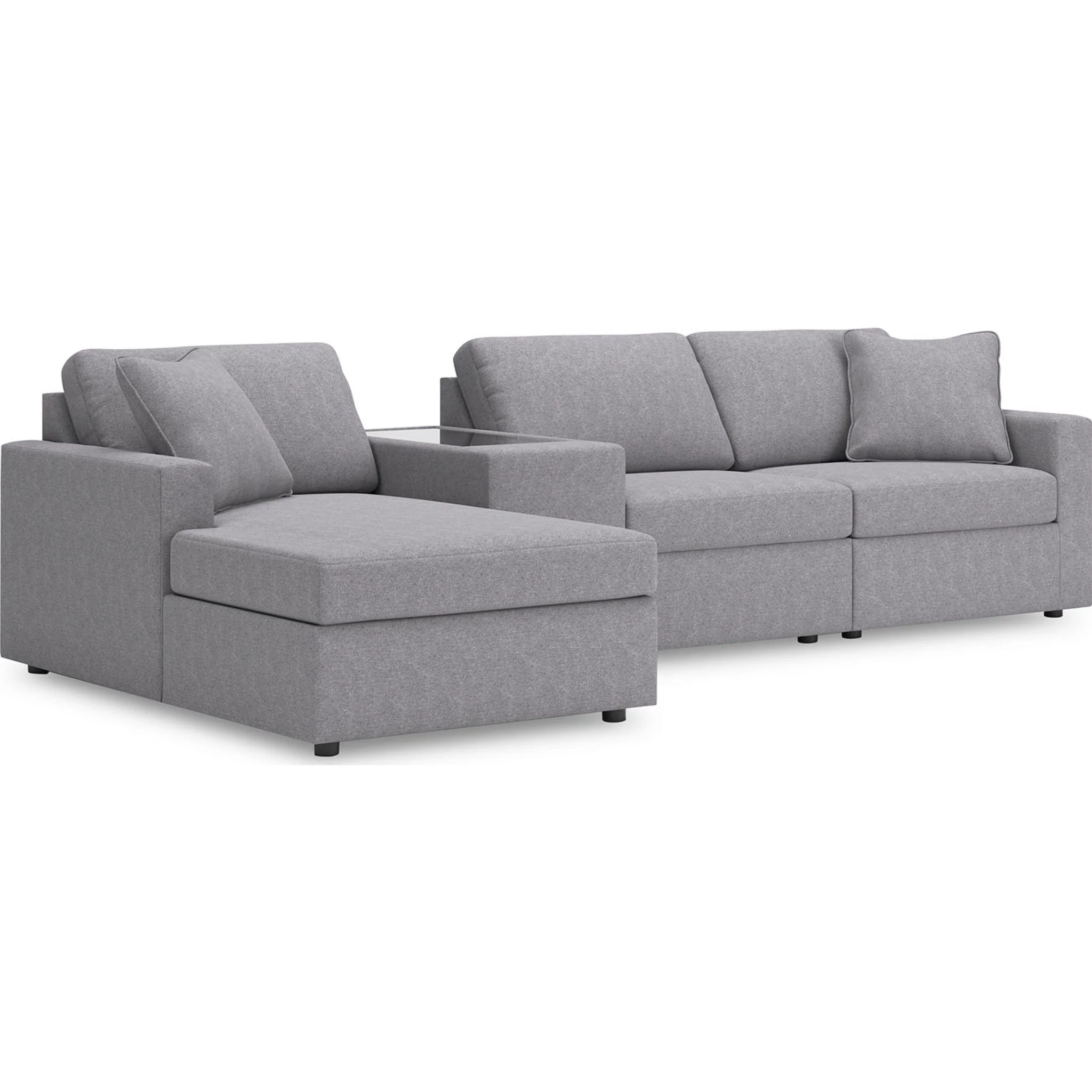 Modmax 4 Piece Modular Sectional with Chaise and Storage Console - Image 30