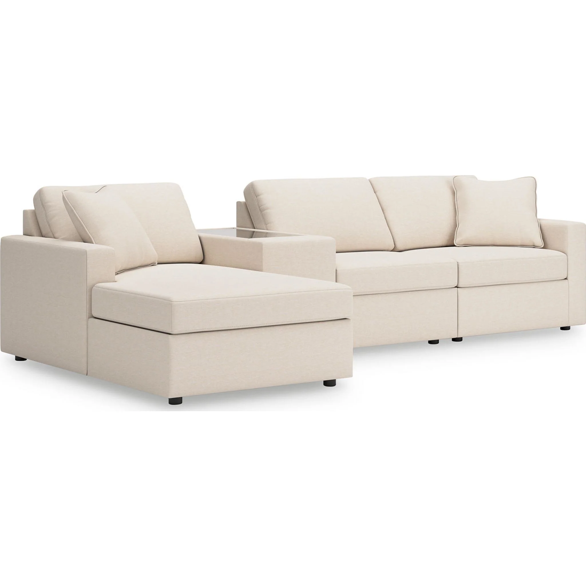 Modmax 4 Piece Modular Sectional with Chaise and Storage Console - Image 38