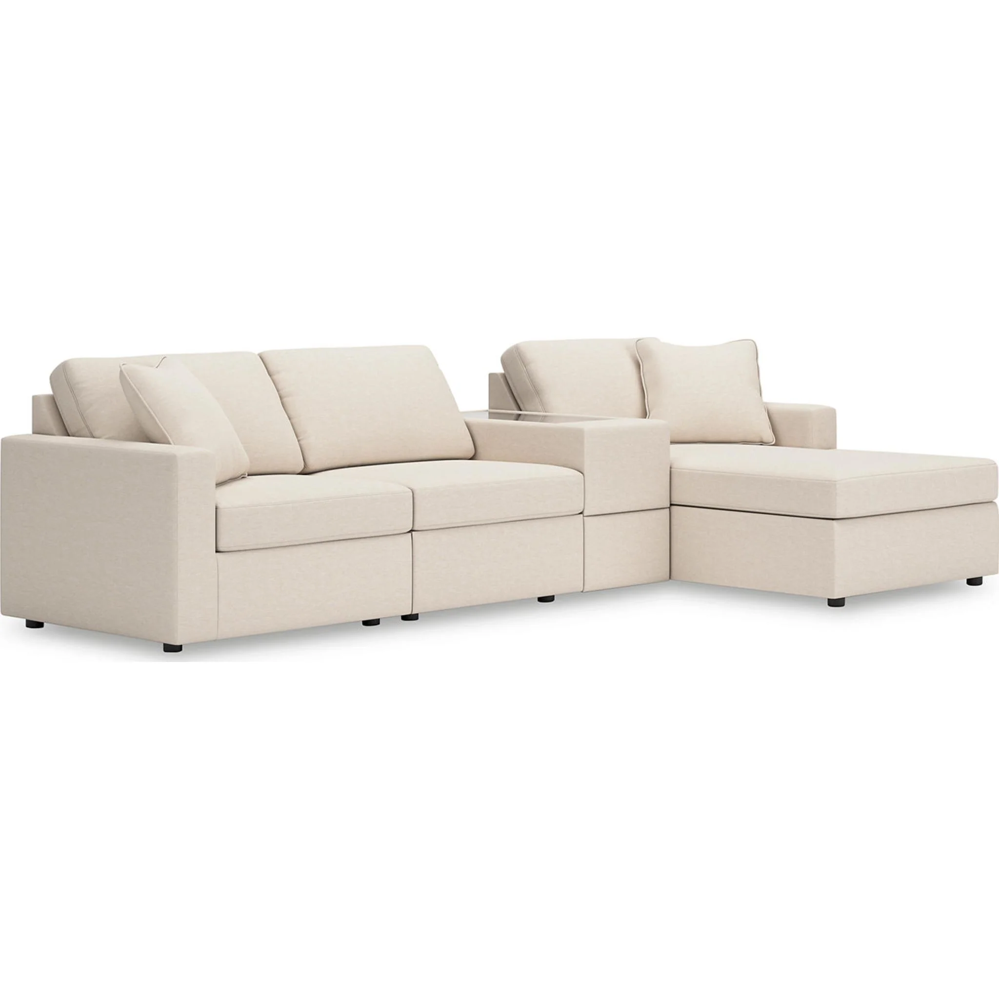 Modmax 4 Piece Modular Sectional with Chaise and Storage Console - Image 43