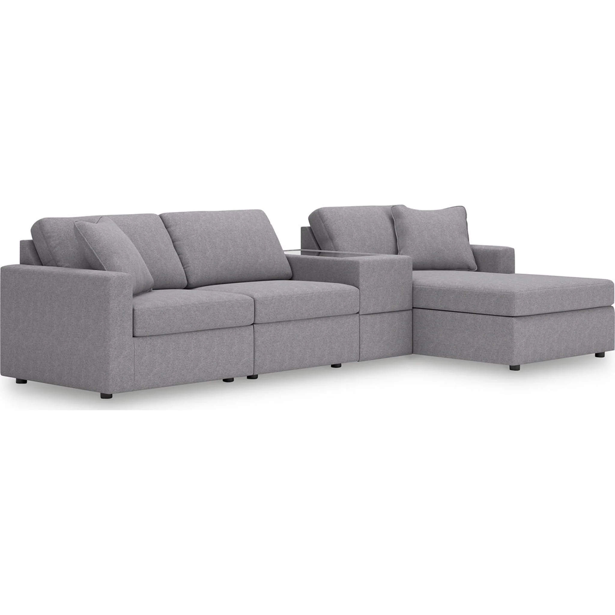 Modmax 4 Piece Modular Sectional with Chaise and Storage Console - Image 7
