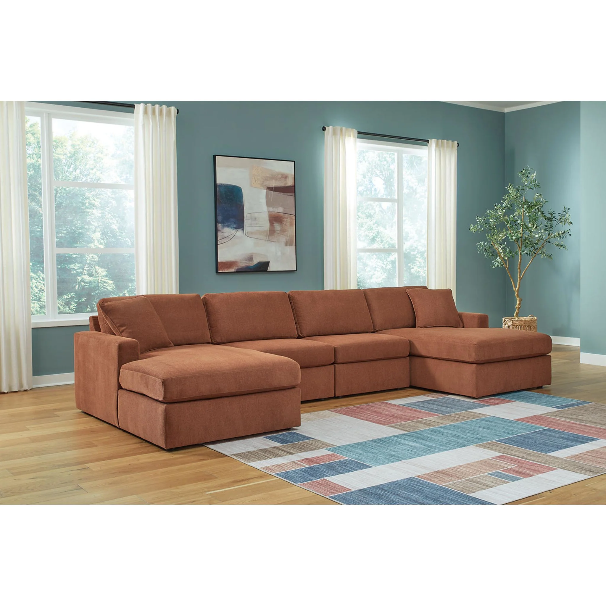 Modmax 4 Piece Modular Sectional with Double Chaise - Image 11