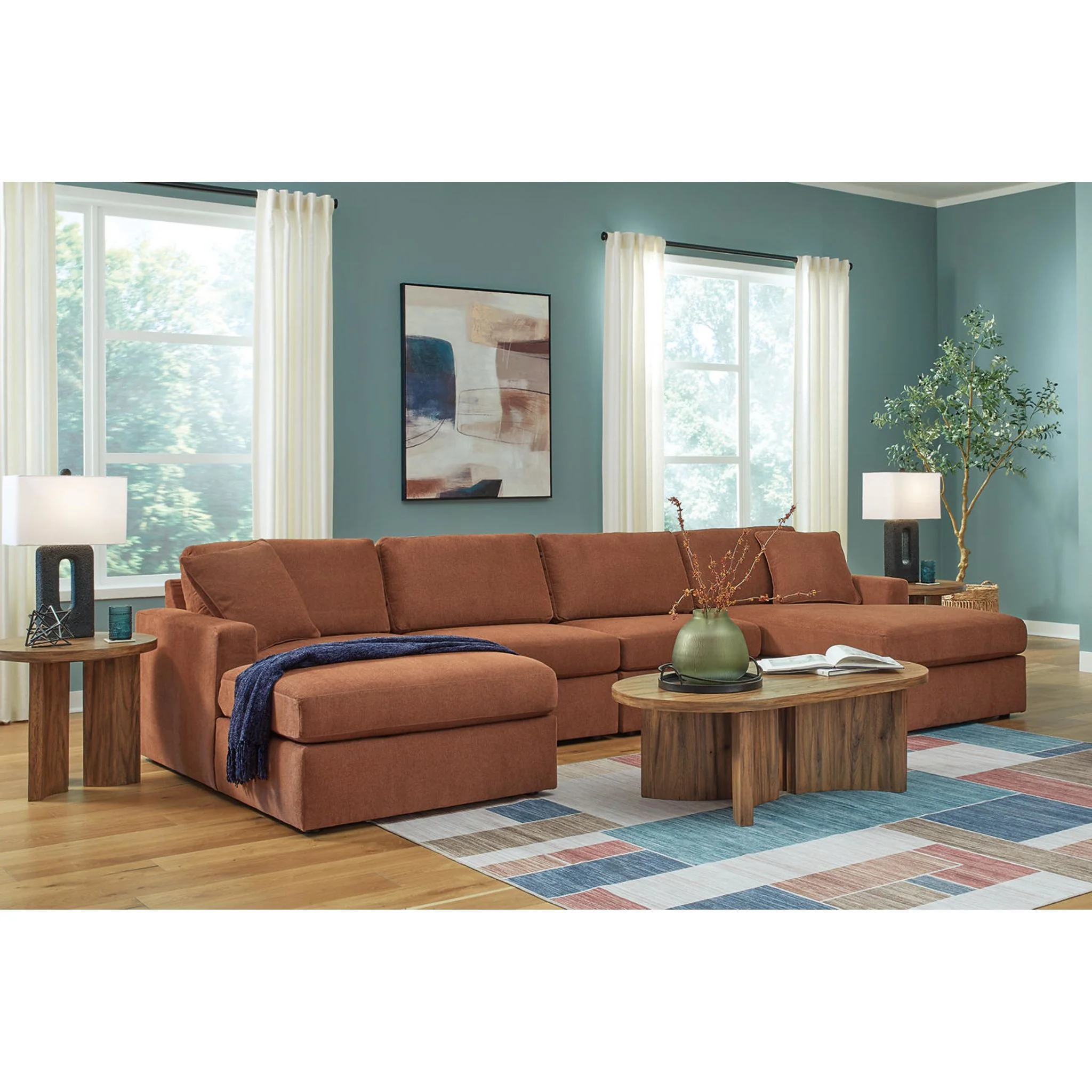 Modmax 4 Piece Modular Sectional with Double Chaise - Image 12