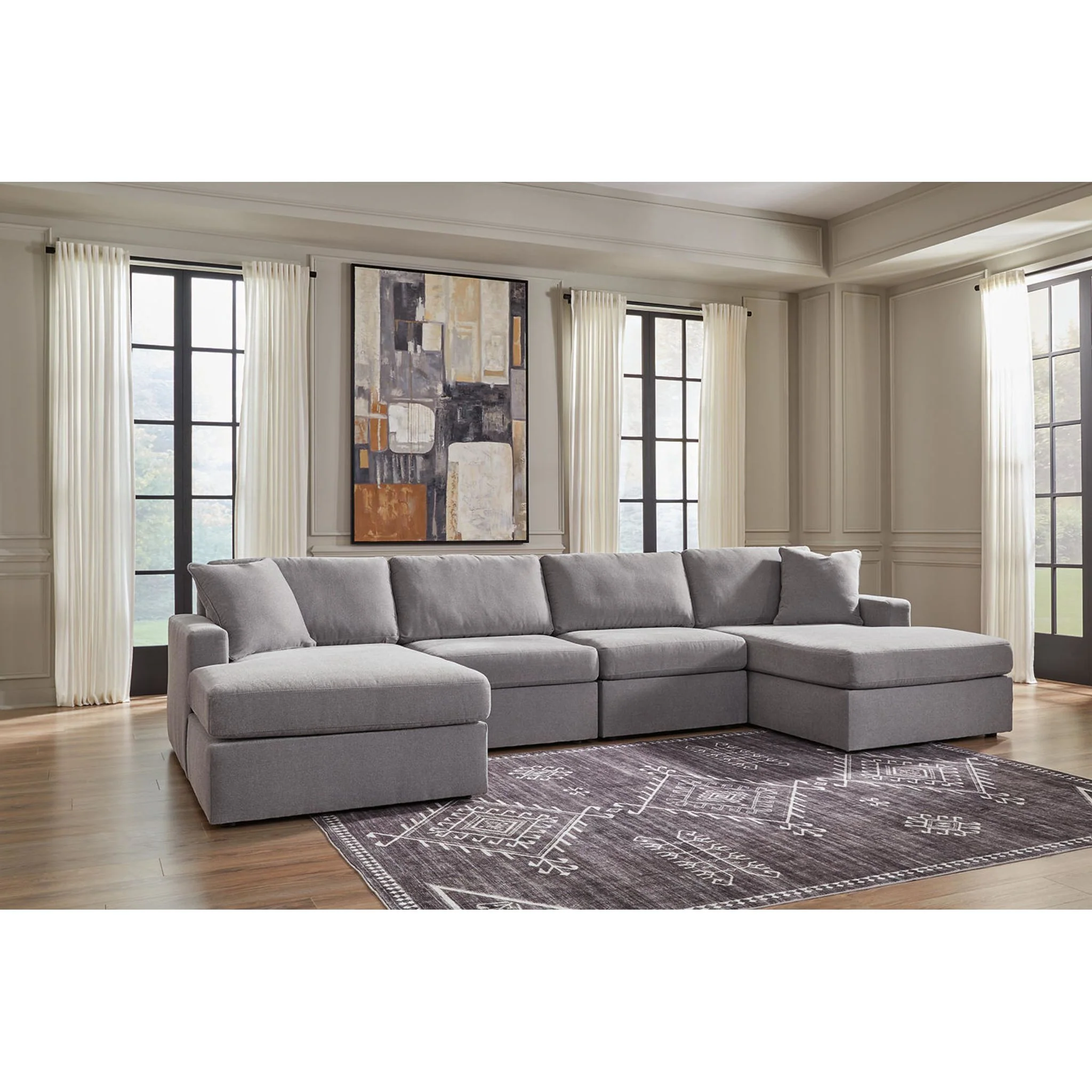Modmax 4 Piece Modular Sectional with Double Chaise - Image 21