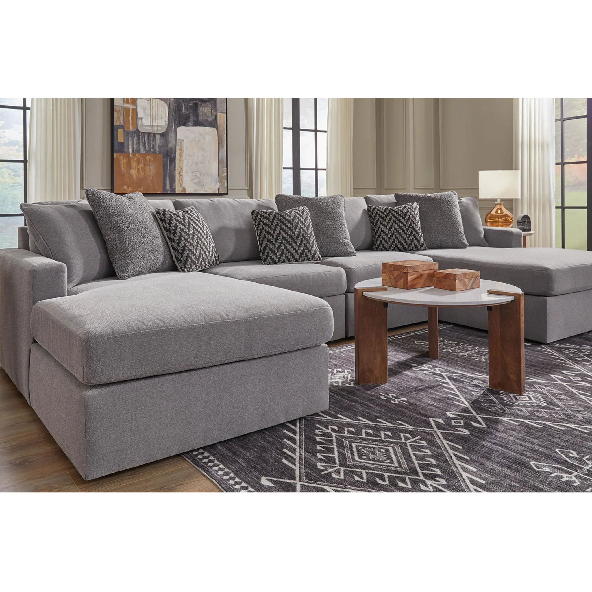 Modmax 4 Piece Modular Sectional with Double Chaise - Image 22