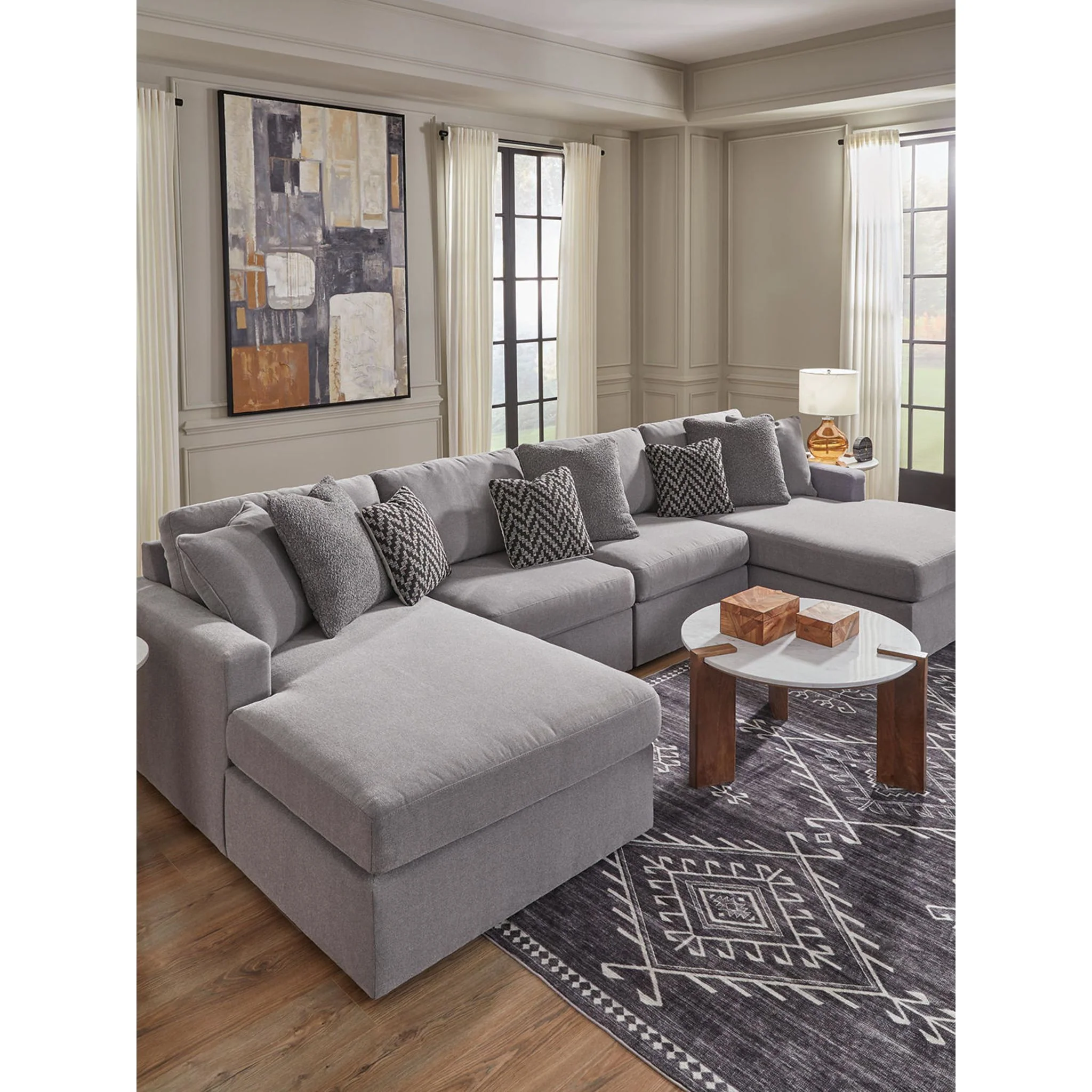 Modmax 4 Piece Modular Sectional with Double Chaise - Image 23