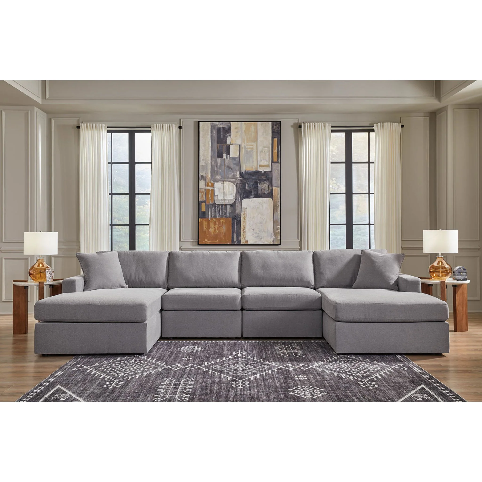 Modmax 4 Piece Modular Sectional with Double Chaise - Image 27
