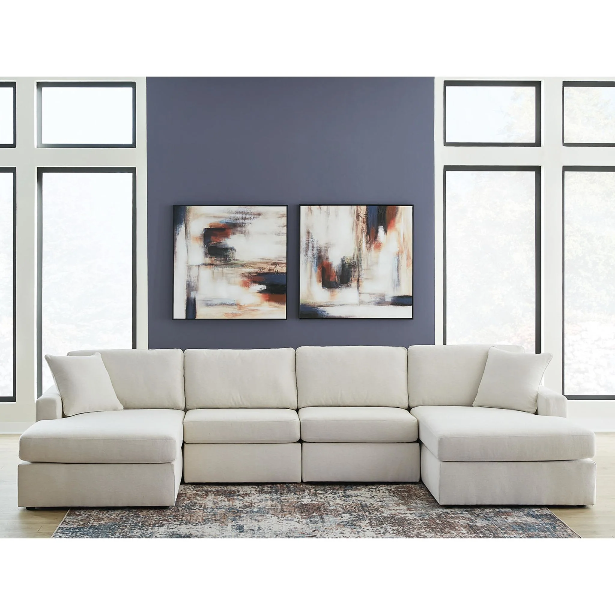 Modmax 4 Piece Modular Sectional with Double Chaise - Image 3