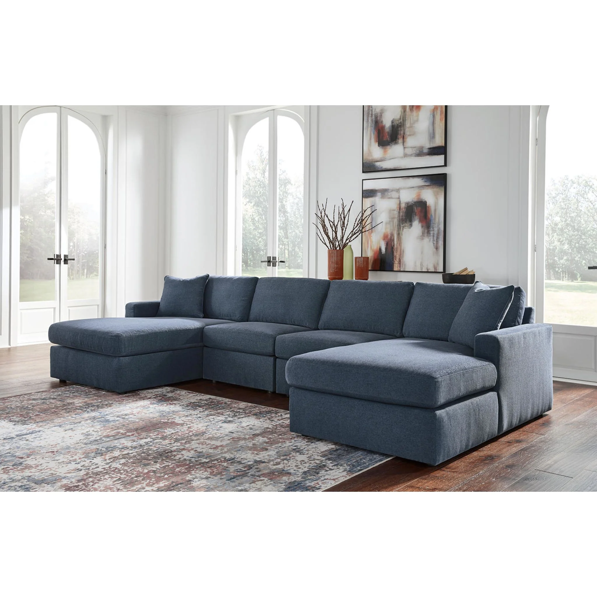 Modmax 4 Piece Modular Sectional with Double Chaise - Image 38