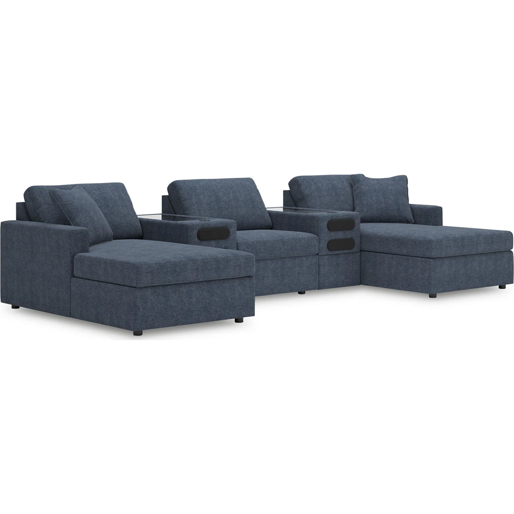 Modmax 5 Piece Modular Sectional Double Chaise with Audio Consoles - Image 8