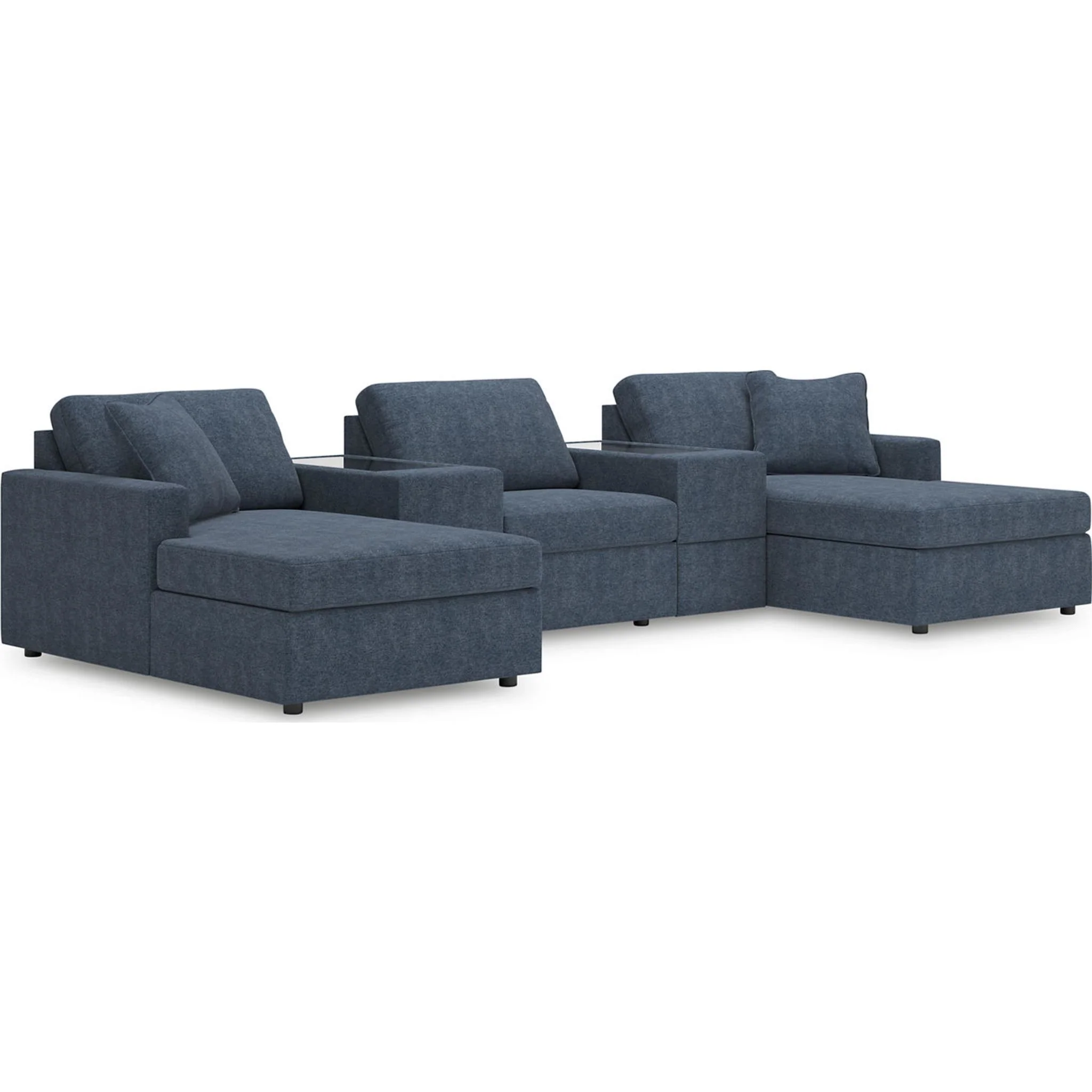 Modmax 5 Piece Modular Sectional Double Chaise with Storage Consoles - Image 22