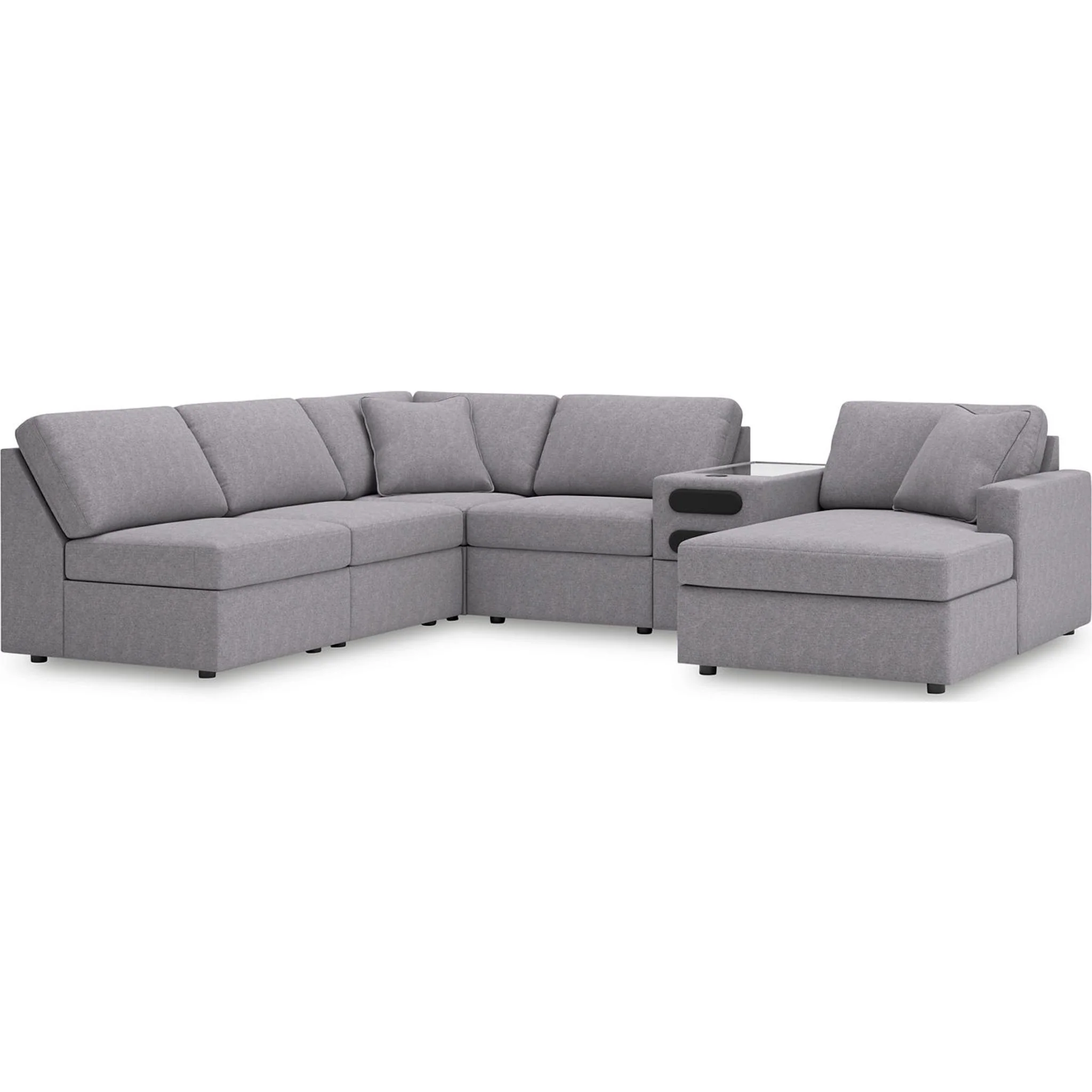 Modmax 6 Piece Modular Sectional with Chaise and Audio Console - Image 13