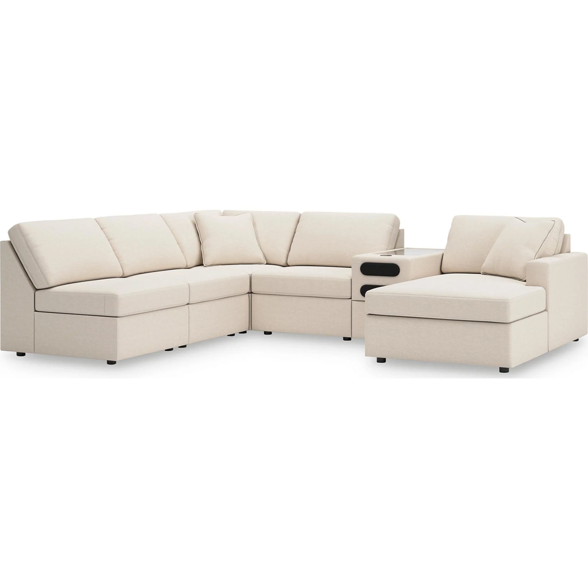 Modmax 6 Piece Modular Sectional with Chaise and Audio Console - Image 28