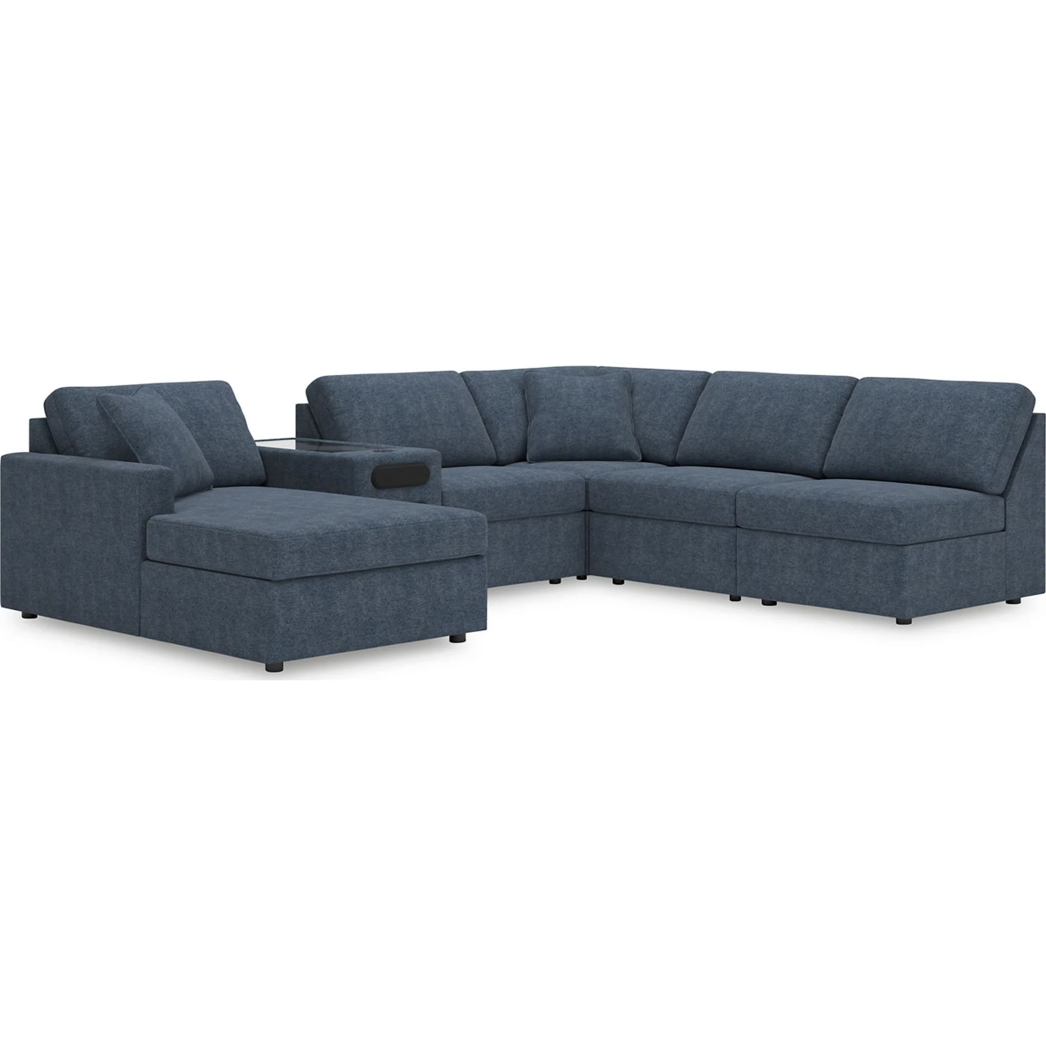 Modmax 6 Piece Modular Sectional with Chaise and Audio Console - Image 45