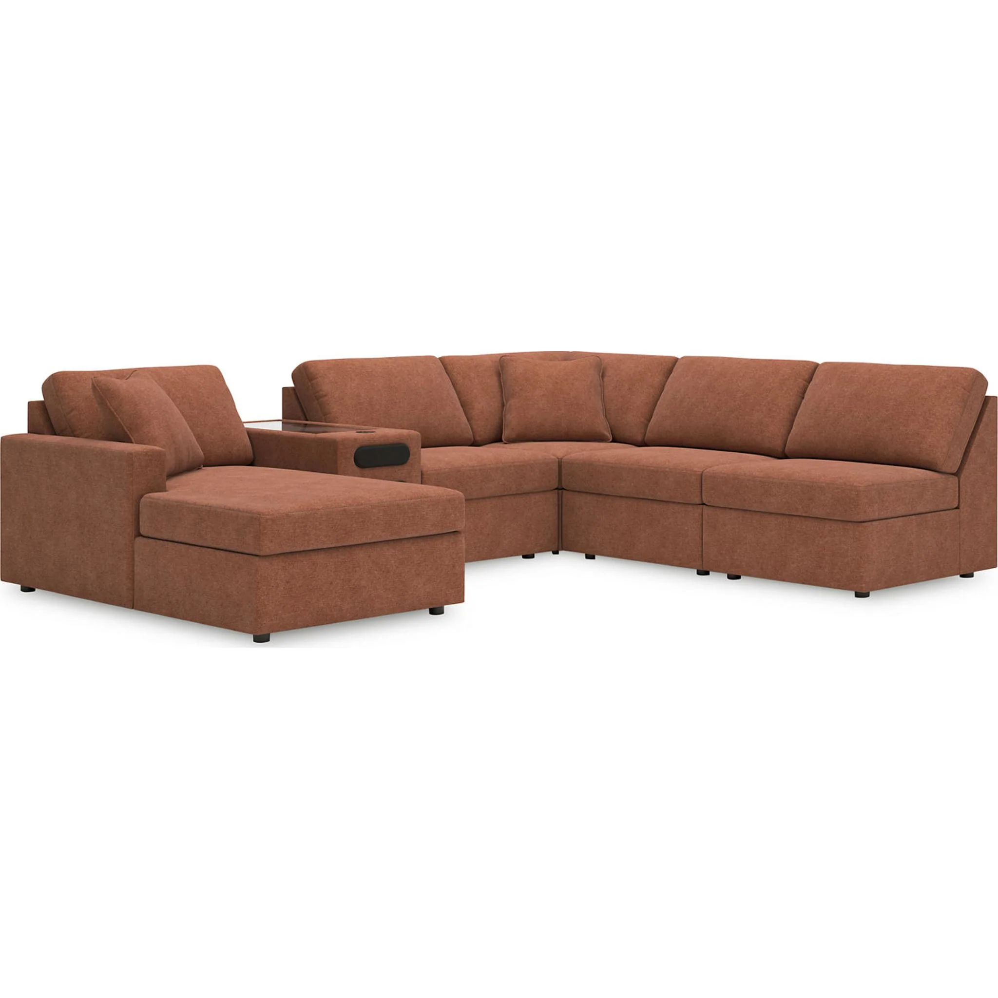 Modmax 6 Piece Modular Sectional with Chaise and Audio Console - Image 7