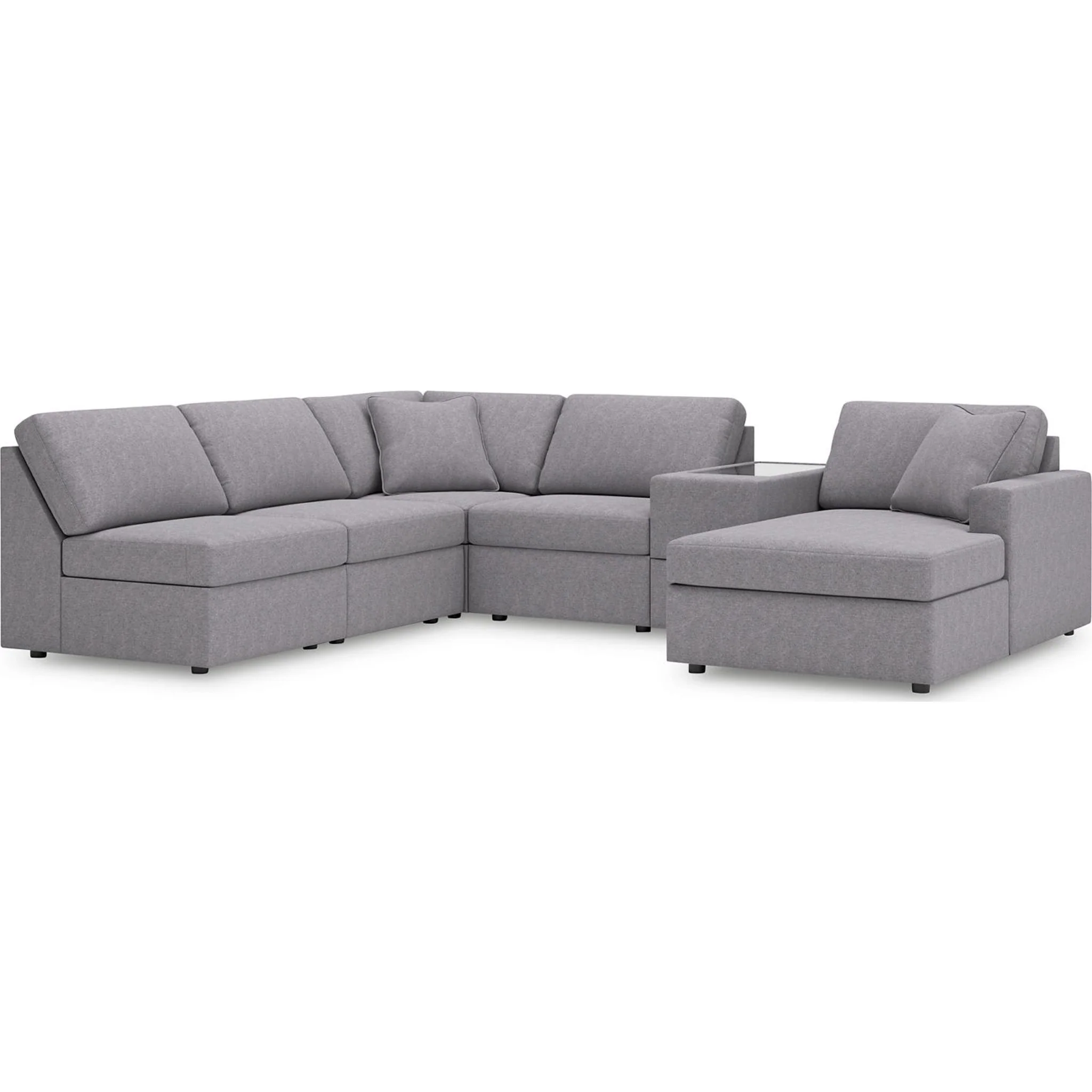 Modmax 6 Piece Modular Sectional with Chaise and Storage Console - Image 14