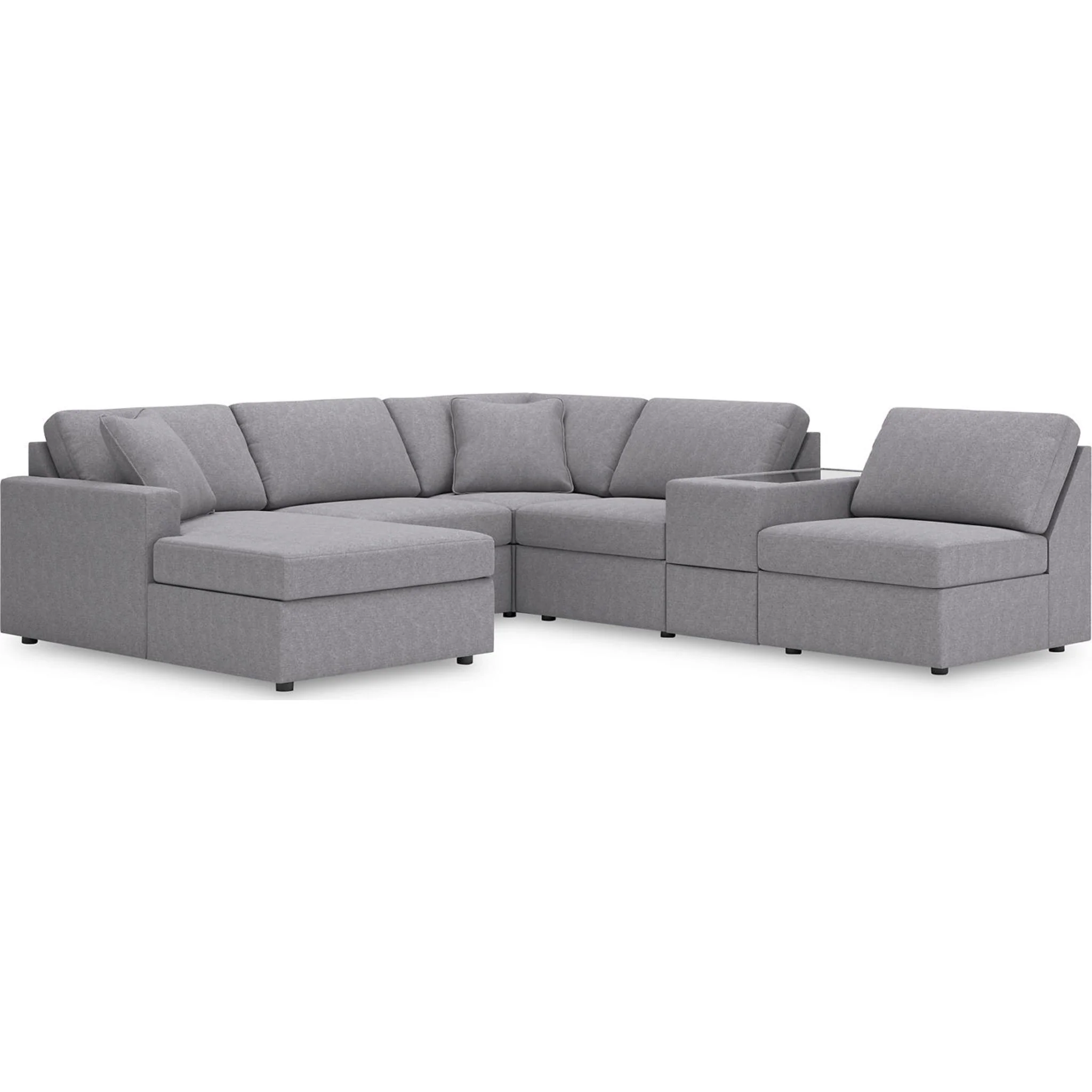 Modmax 6 Piece Modular Sectional with Chaise and Storage Console - Image 23