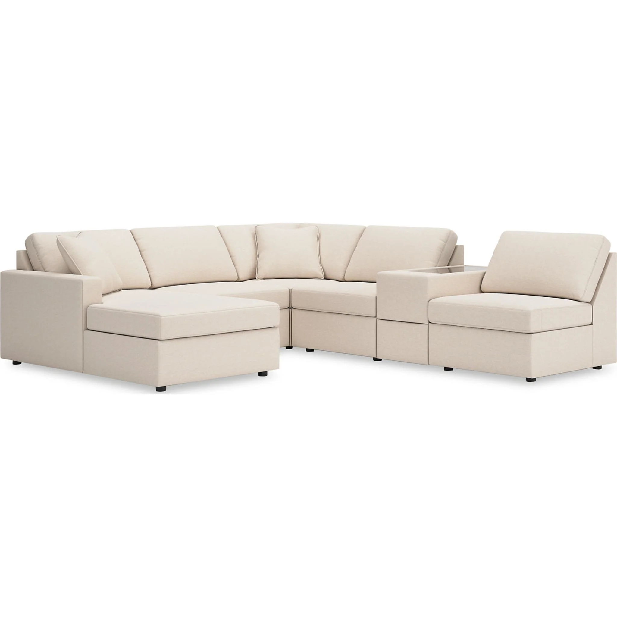 Modmax 6 Piece Modular Sectional with Chaise and Storage Console - Image 34