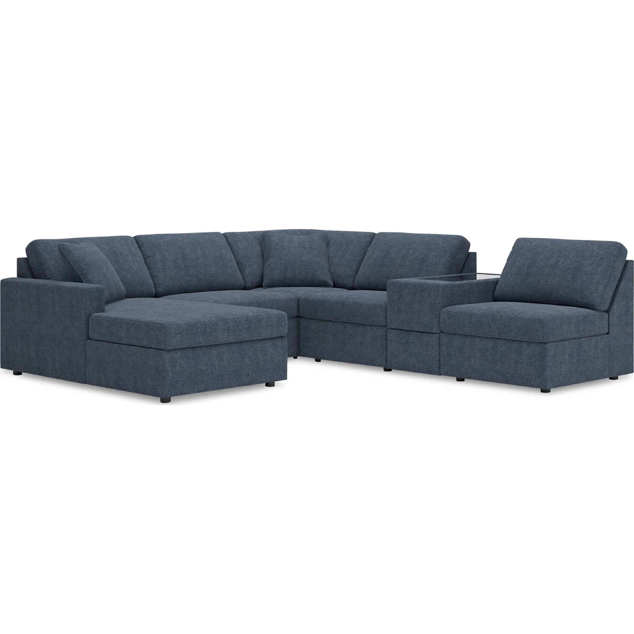 Modmax 6 Piece Modular Sectional with Chaise and Storage Console - Image 40