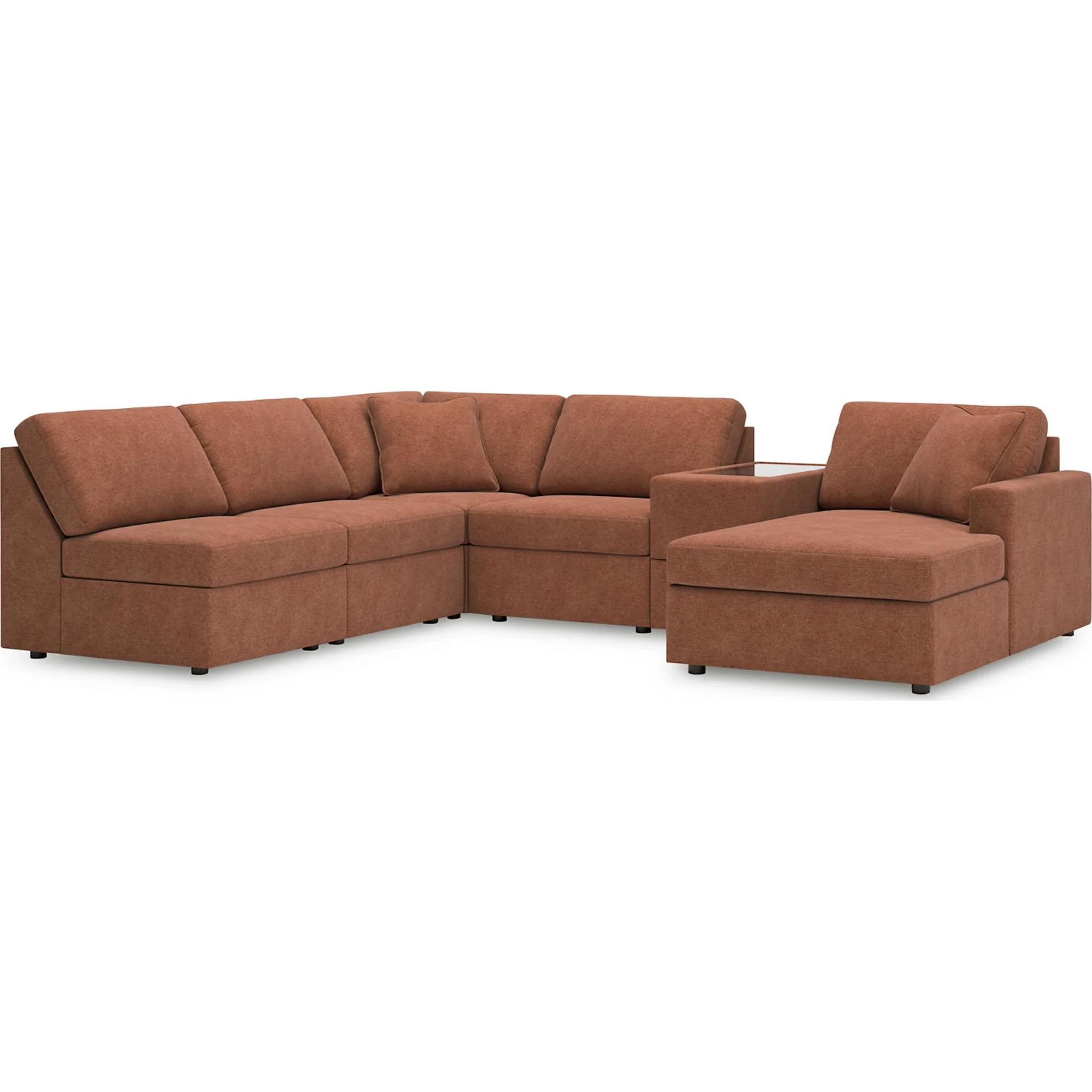 Modmax 6 Piece Modular Sectional with Chaise and Storage Console - Image 46