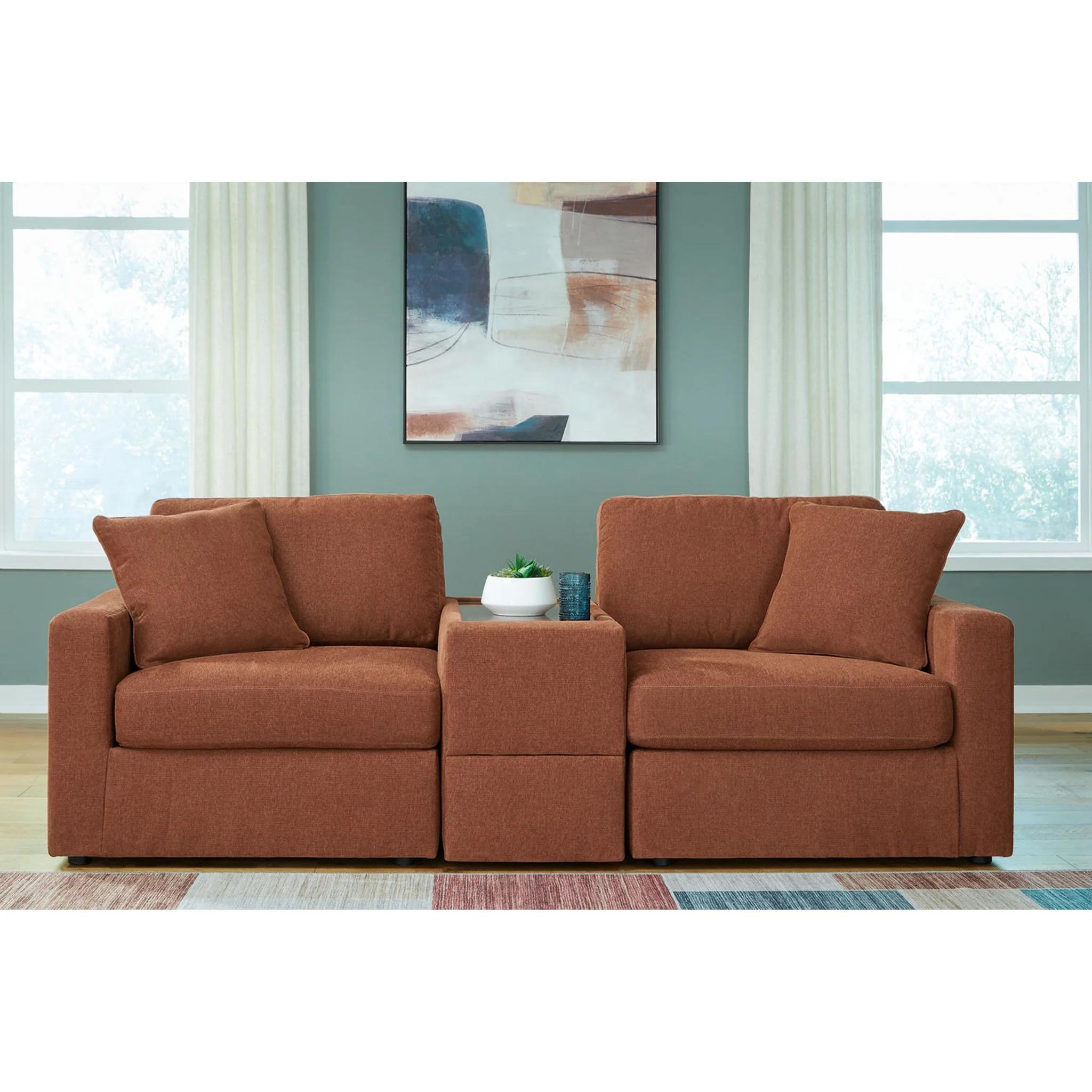 Modmax 6 Piece Modular Sectional with Chaise and Storage Console - Image 54