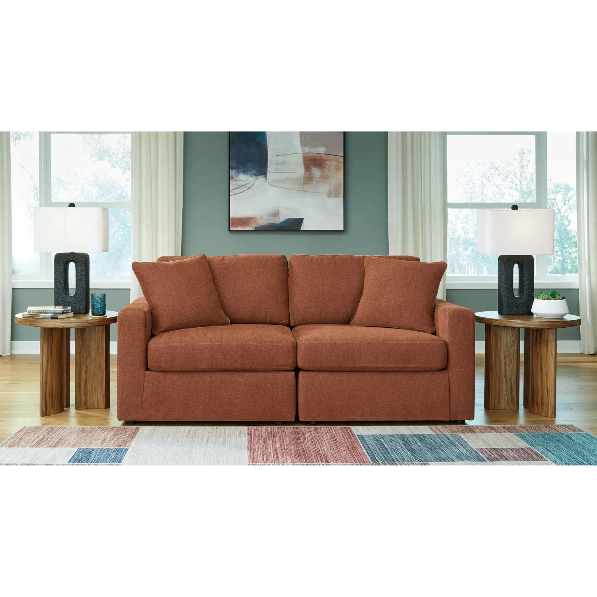 Modmax 6 Piece Modular Sectional with Chaise and Storage Console - Image 59