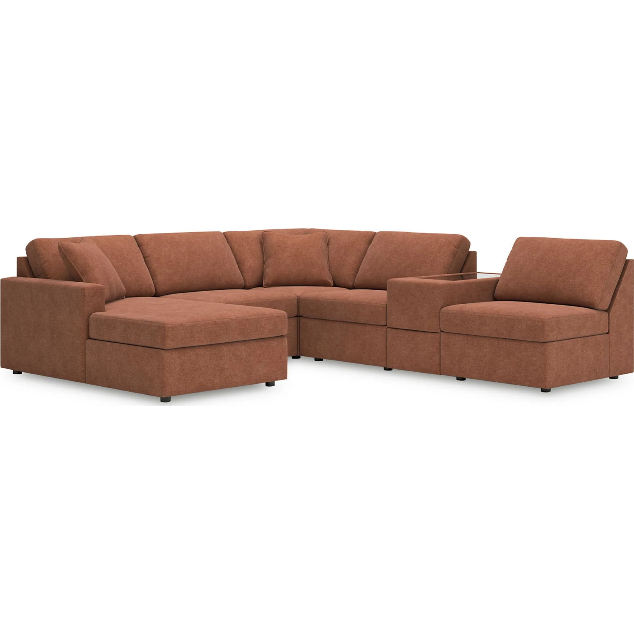 Modmax 6 Piece Modular Sectional with Chaise and Storage Console - Image 8