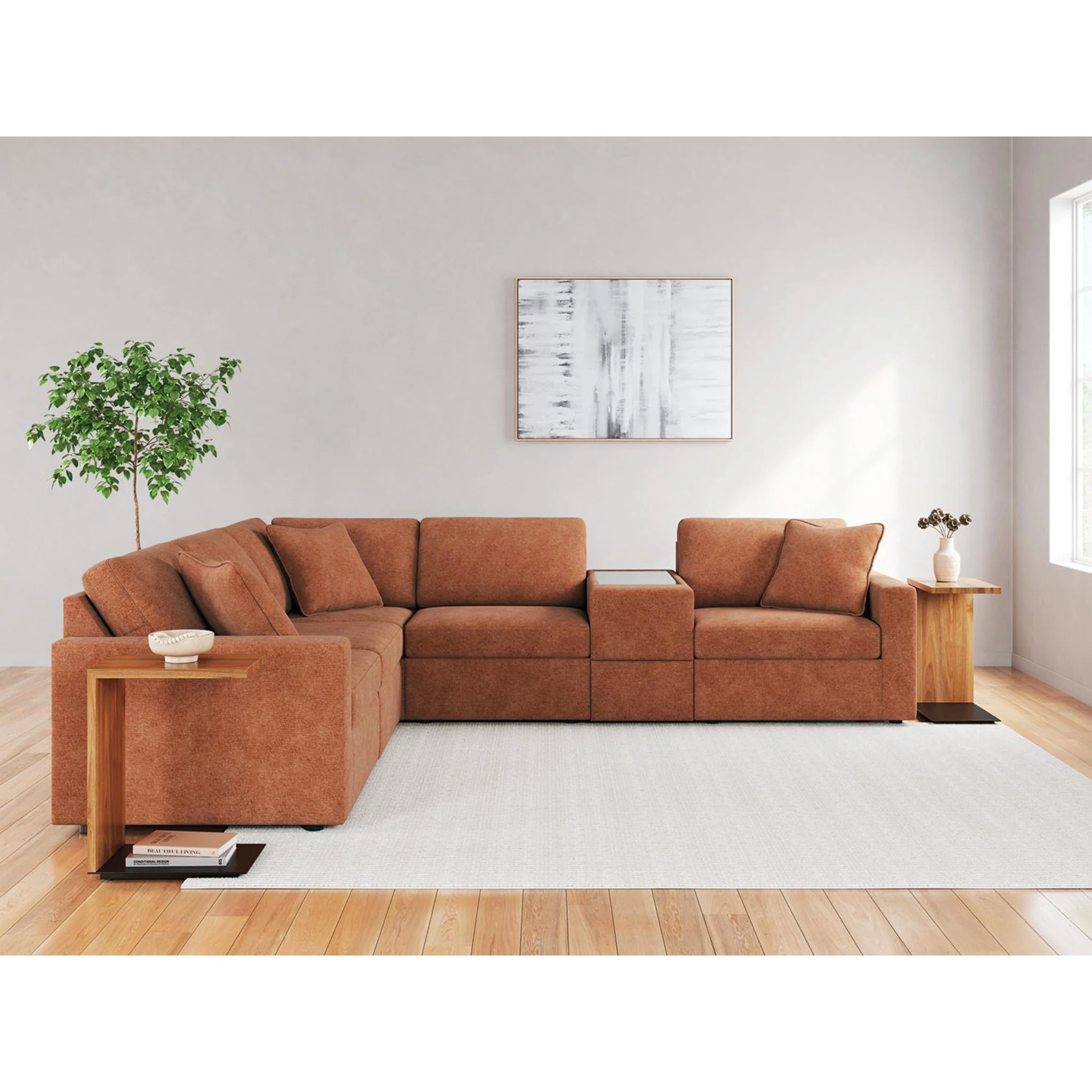 Modmax 6 Piece Modular Sectional with Storage Console - Image 11