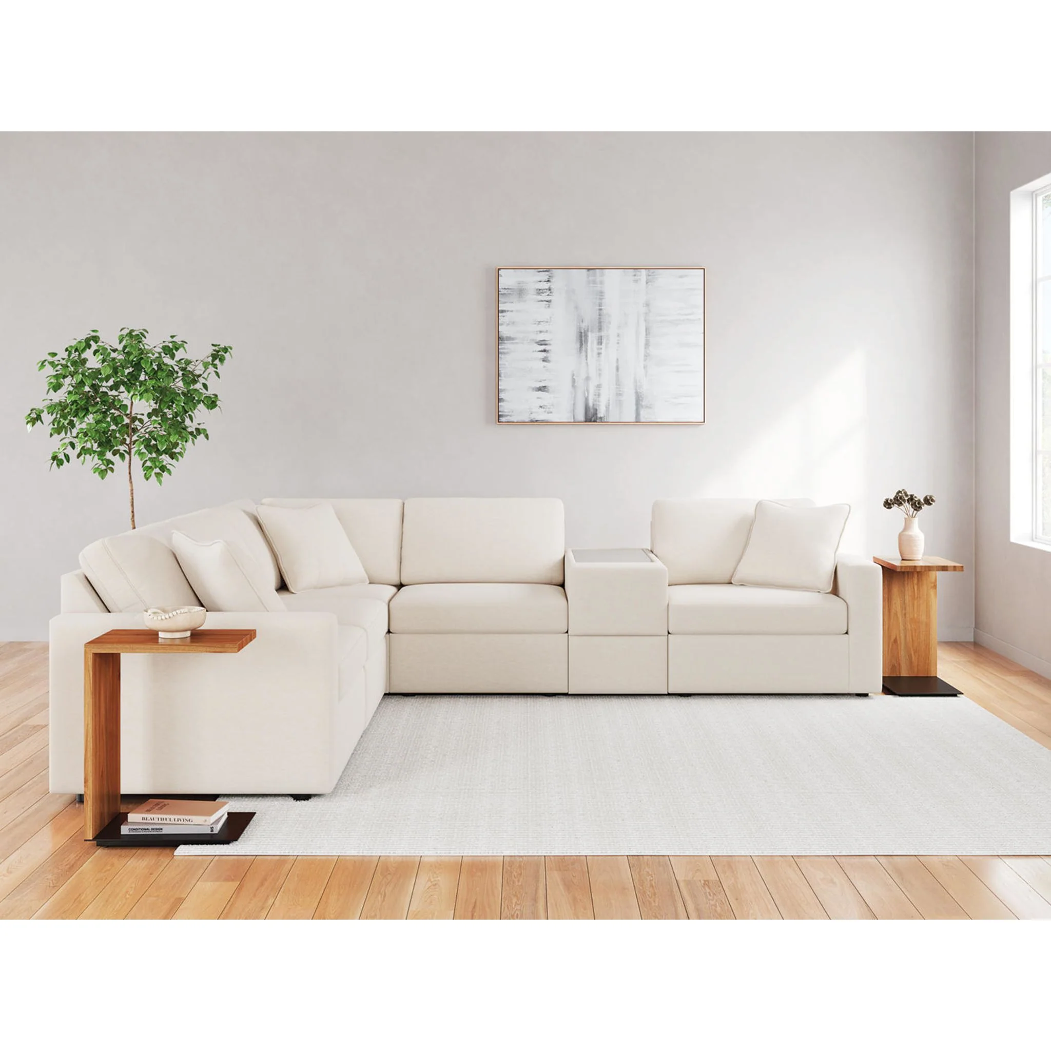 Modmax 6 Piece Modular Sectional with Storage Console - Image 34