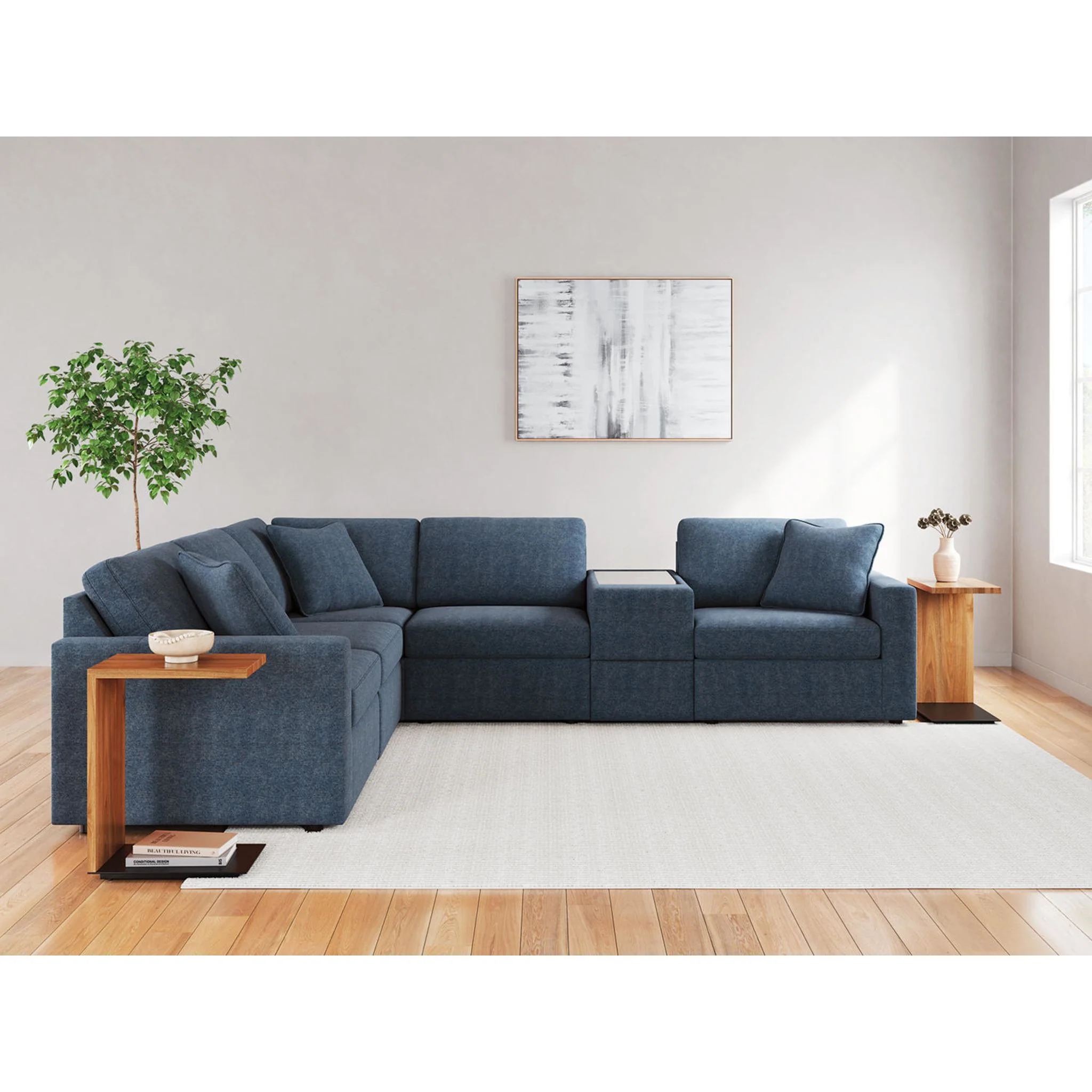 Modmax 6 Piece Modular Sectional with Storage Console - Image 60