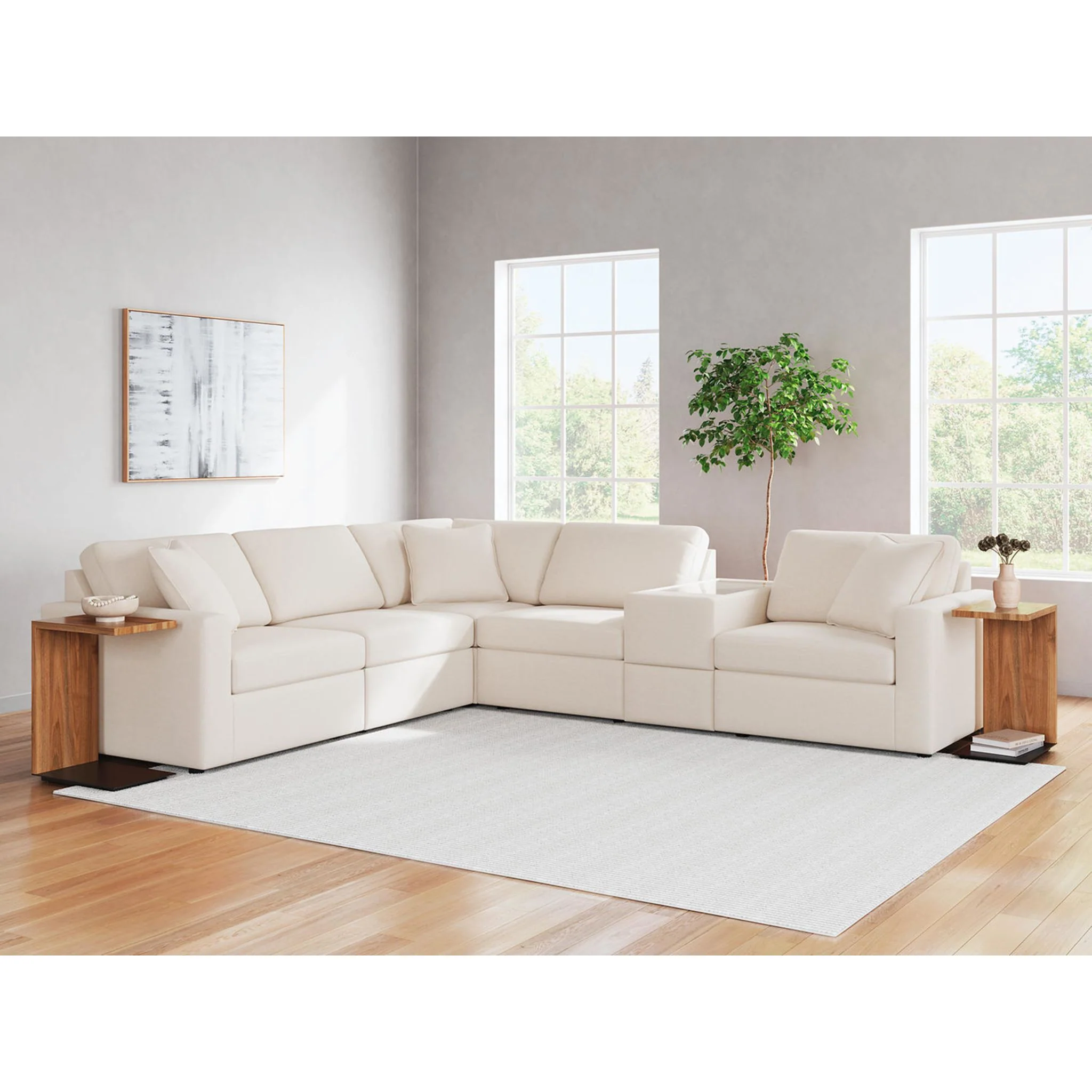 Modmax 6 Piece Modular Sectional with Storage Console - Image 75