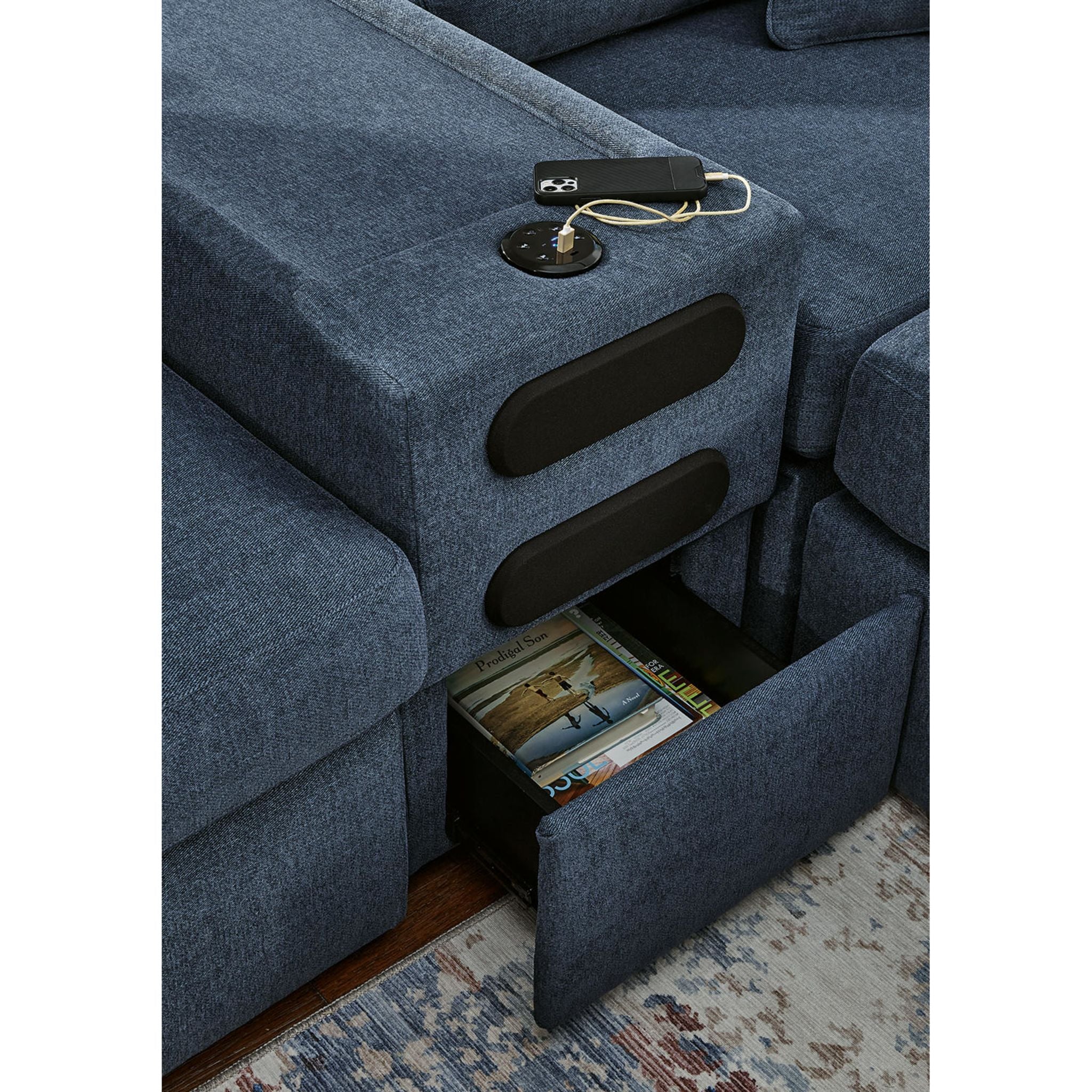 Modmax 7 Piece Sectional with Audio System - Ink - Image 7