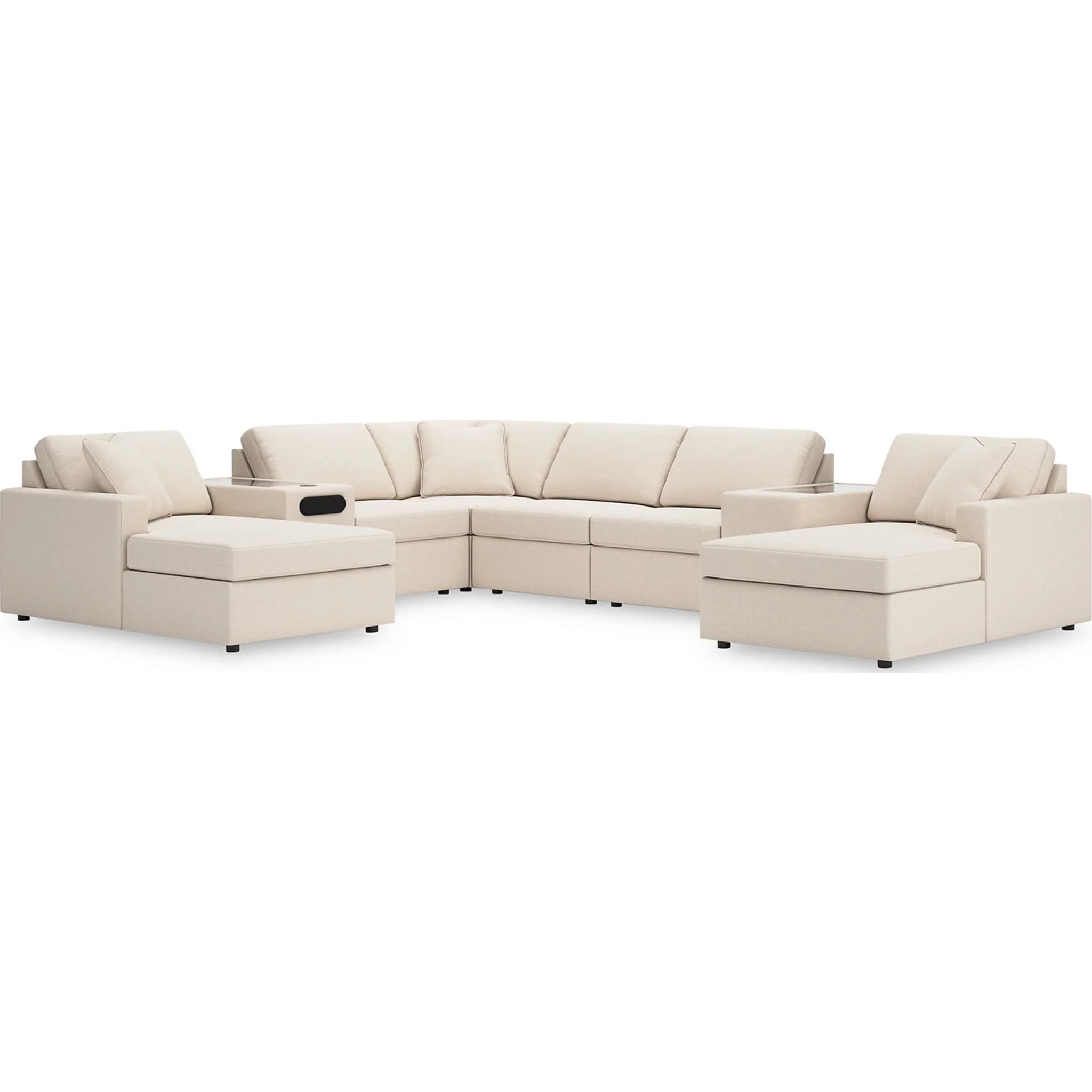 Modmax 8 Piece Modular Double Chaise Sectional with Audio and Storage Consoles - Image 17