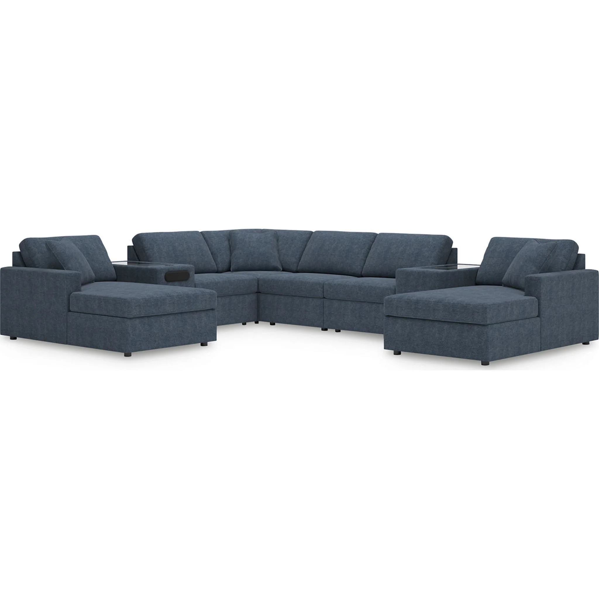 Modmax 8 Piece Modular Double Chaise Sectional with Audio and Storage Consoles - Image 48