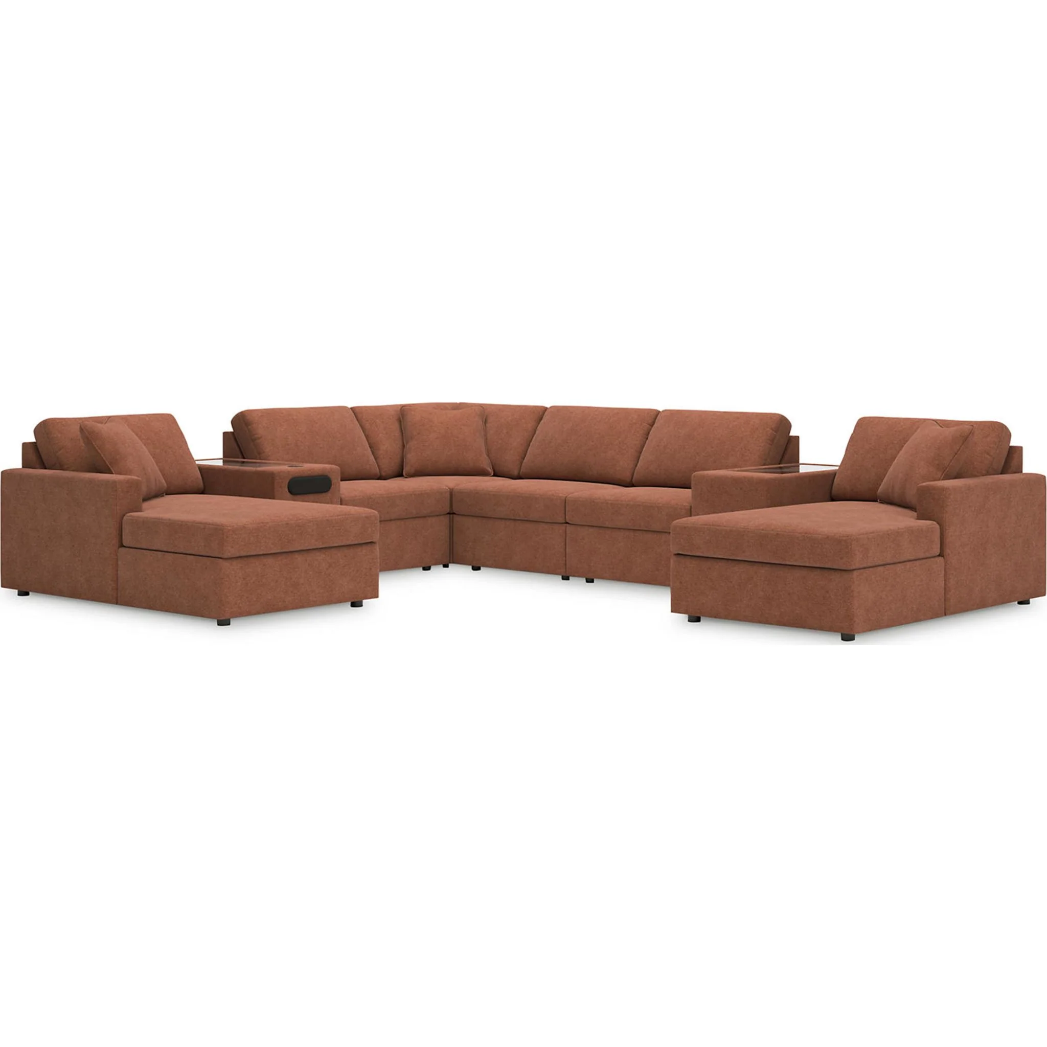 Modmax 8 Piece Modular Double Chaise Sectional with Audio and Storage Consoles - Image 9