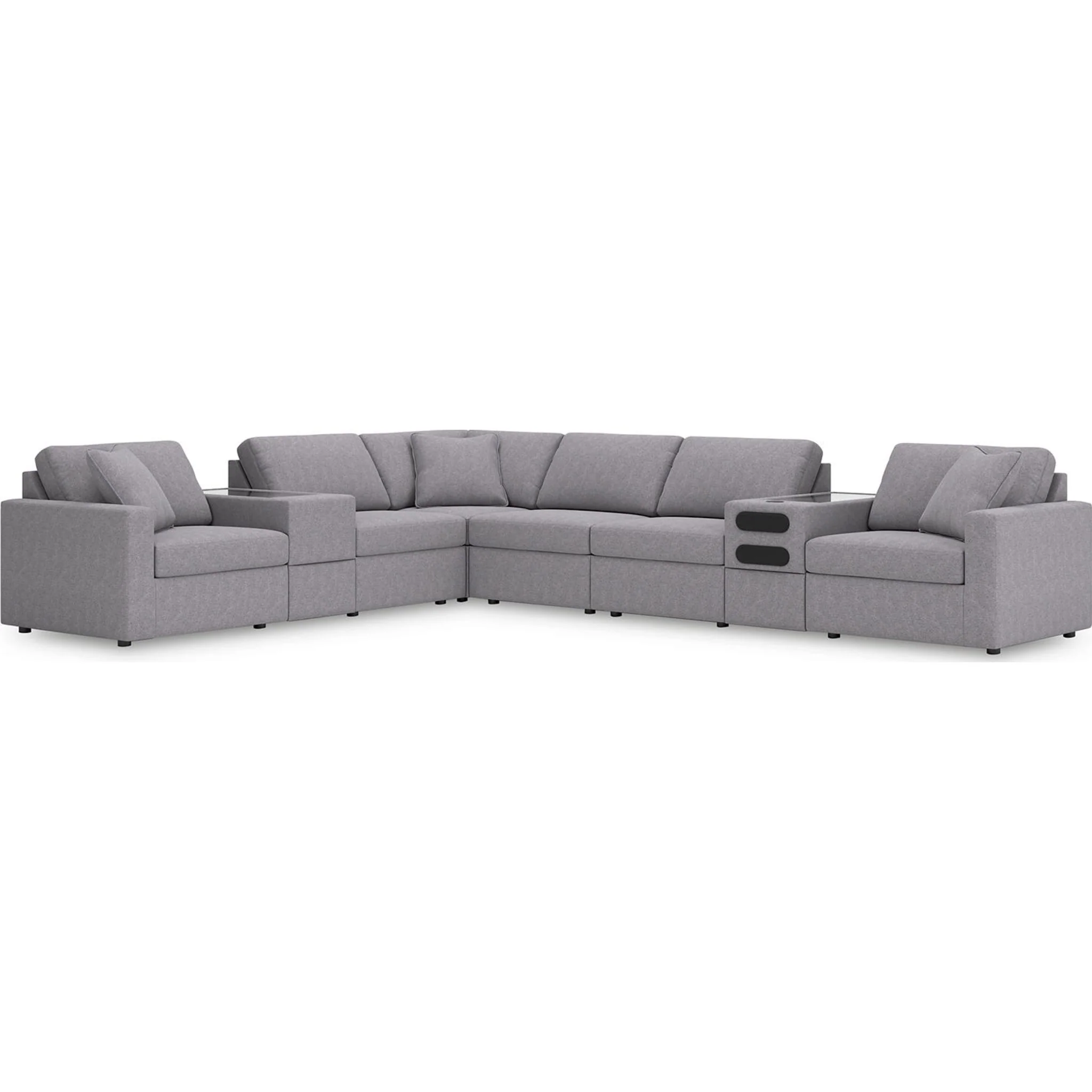 Modmax 8 Piece Modular Sectional with Audio and Storage Consoles - Image 43
