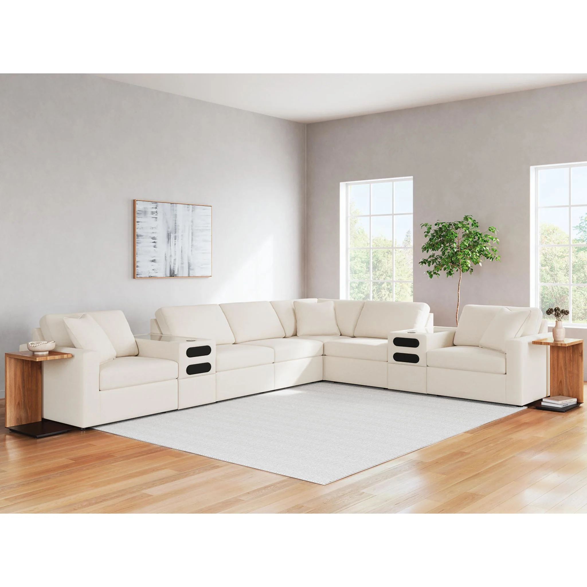 Modmax 8 Piece Modular Sectional with Audio Consoles - Image 33