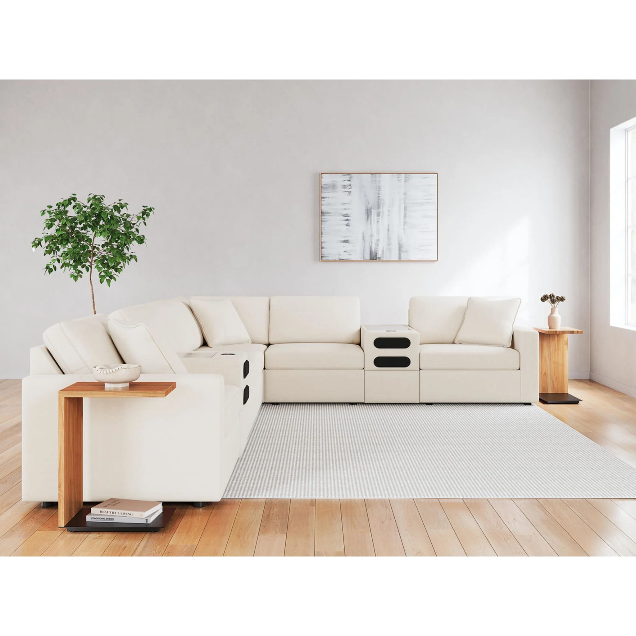 Modmax 8 Piece Modular Sectional with Audio Consoles - Image 34