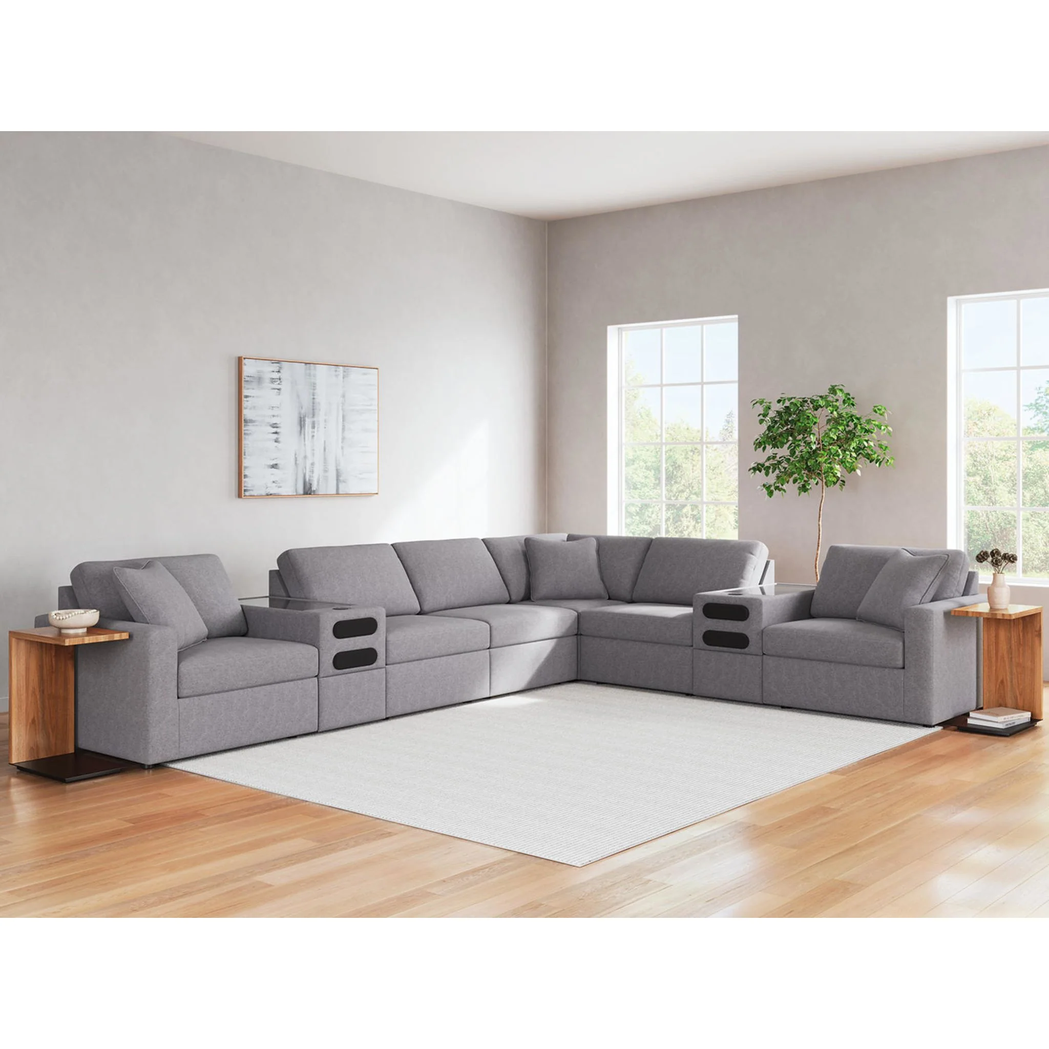 Modmax 8 Piece Modular Sectional with Audio Consoles - Image 38