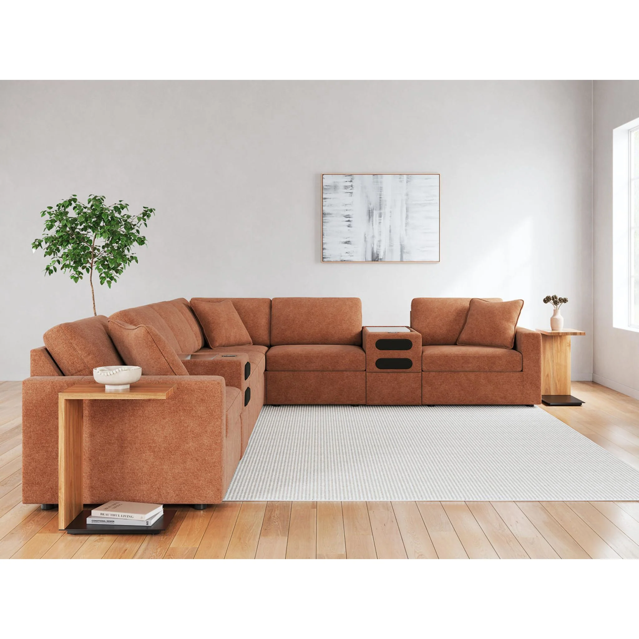 Modmax 8 Piece Modular Sectional with Audio Consoles - Image 4