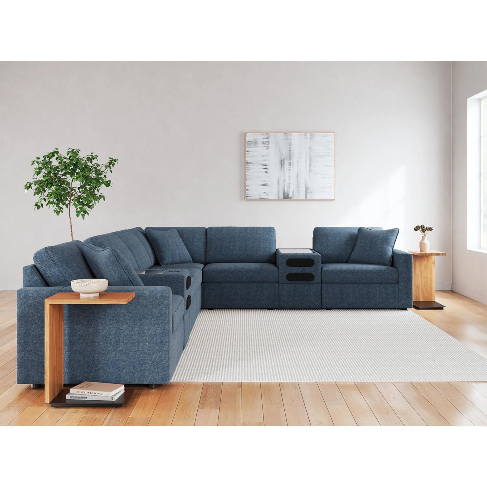 Modmax 8 Piece Modular Sectional with Audio Consoles - Image 58