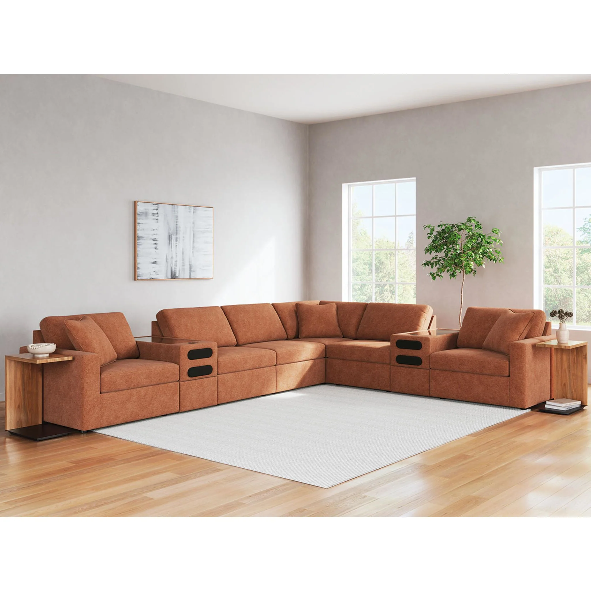 Modmax 8 Piece Modular Sectional with Audio Consoles - Image 7