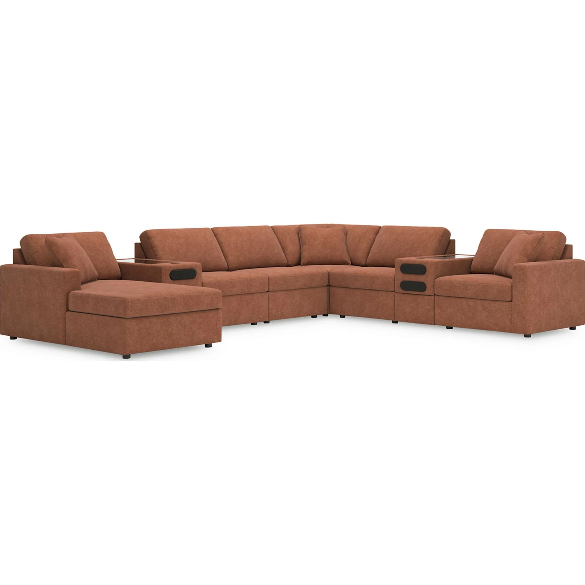 Modmax 8 Piece Modular Sectional with Chaise and Audio Consoles - Image 119