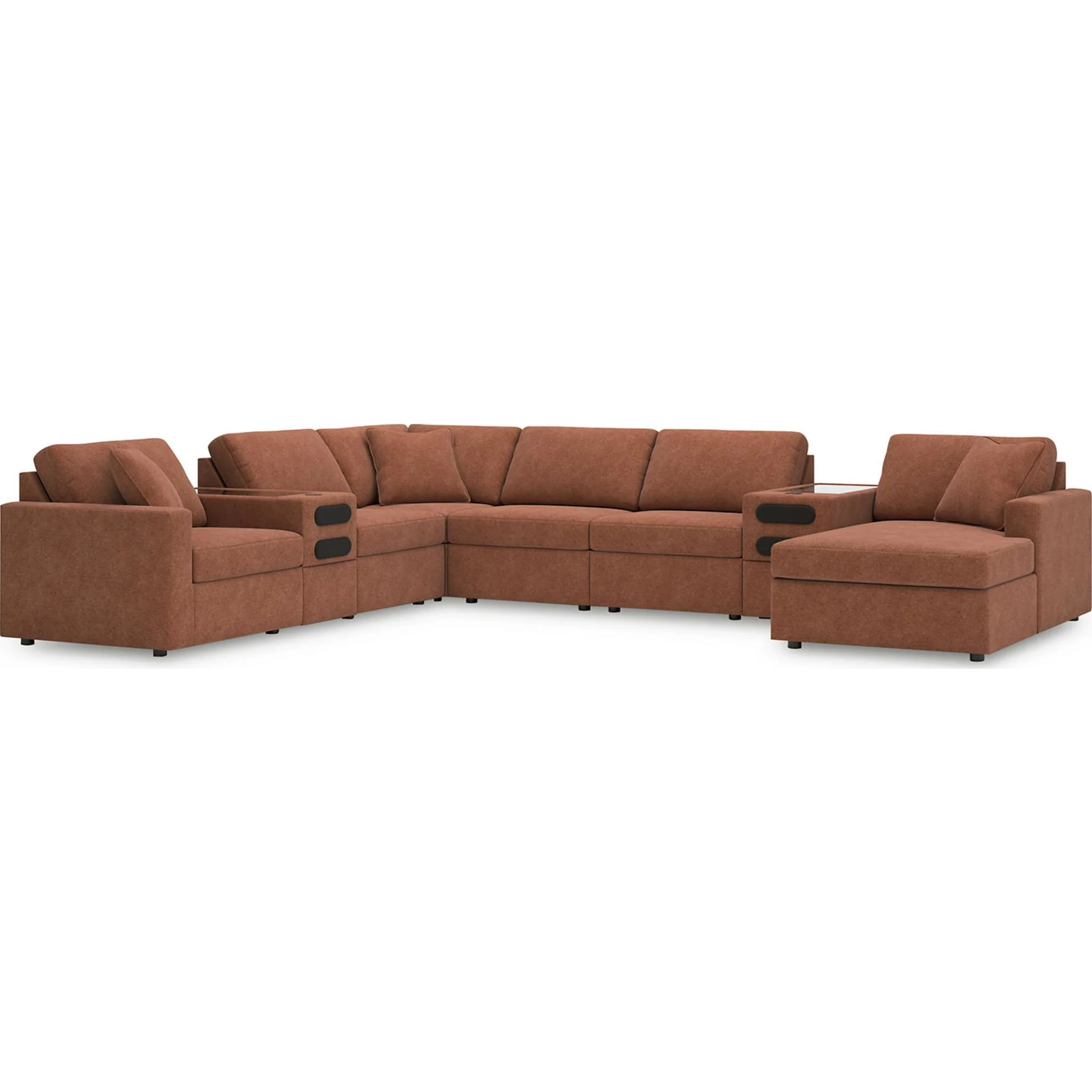 Modmax 8 Piece Modular Sectional with Chaise and Audio Consoles - Image 2