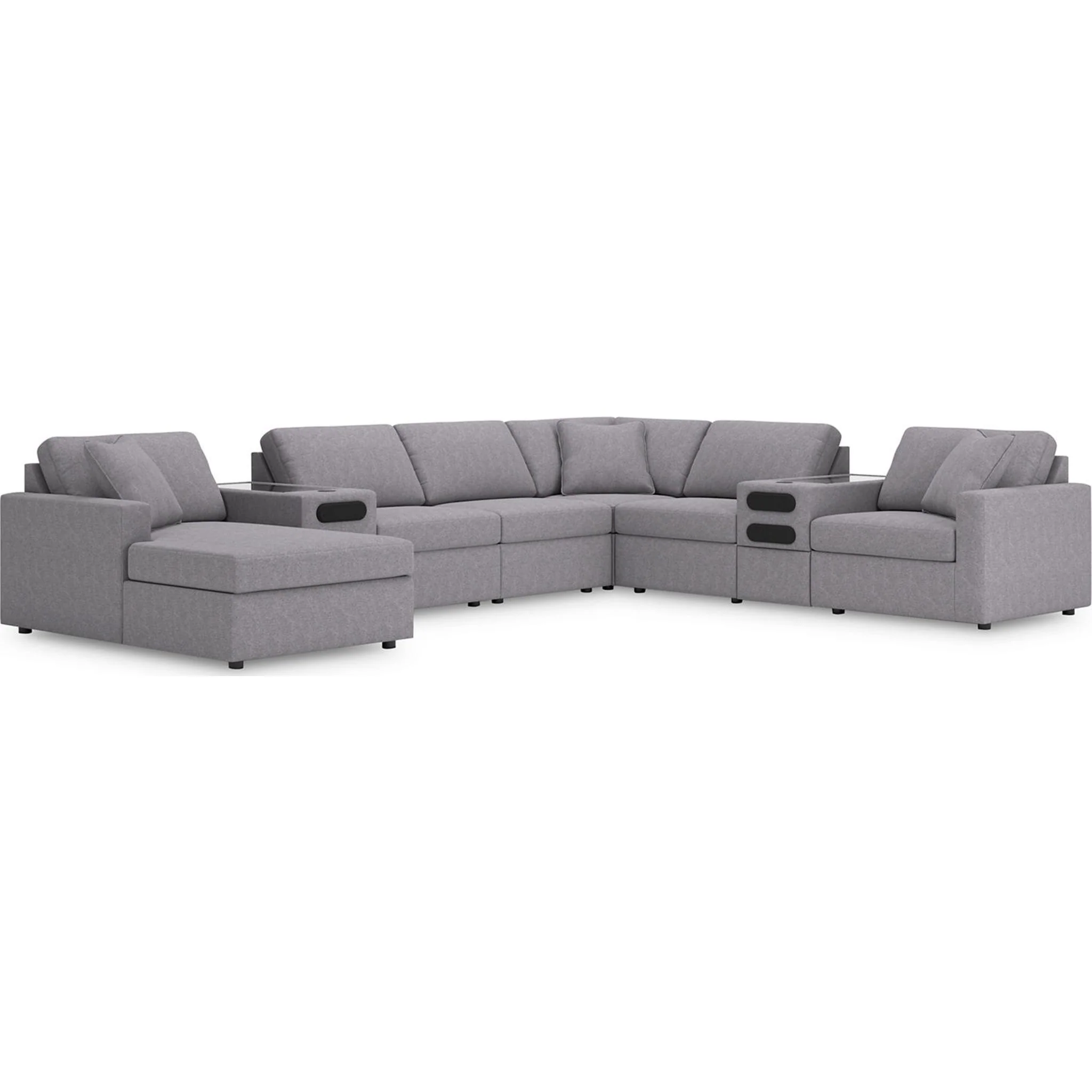 Modmax 8 Piece Modular Sectional with Chaise and Audio Consoles - Image 80