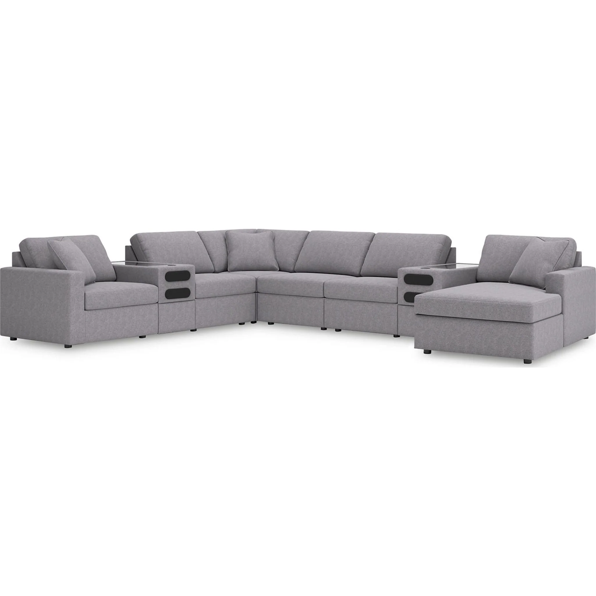 Modmax 8 Piece Modular Sectional with Chaise and Audio Consoles - Image 90