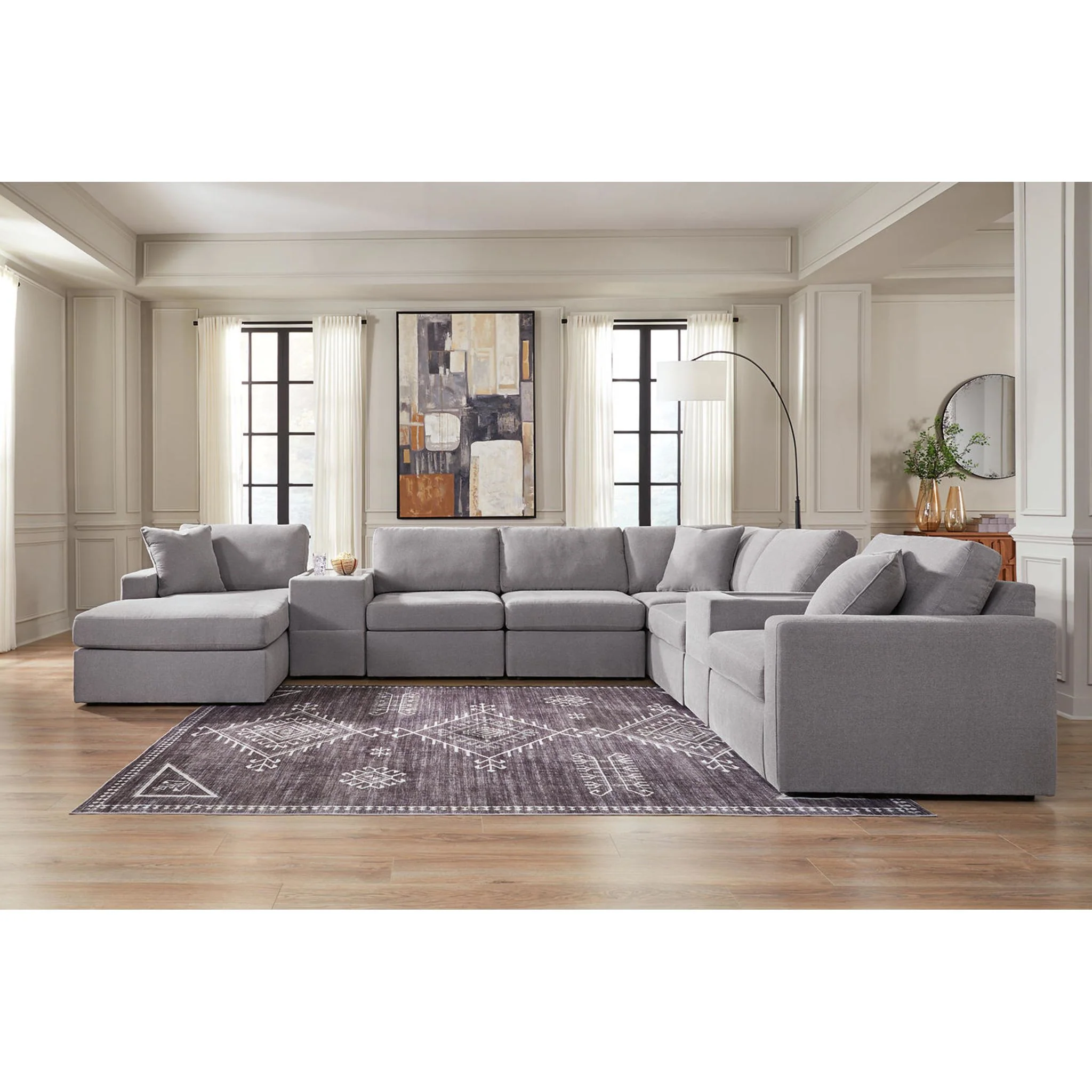 Modmax 8 Piece Modular Sectional with Chaise and Storage Consoles - Image 127