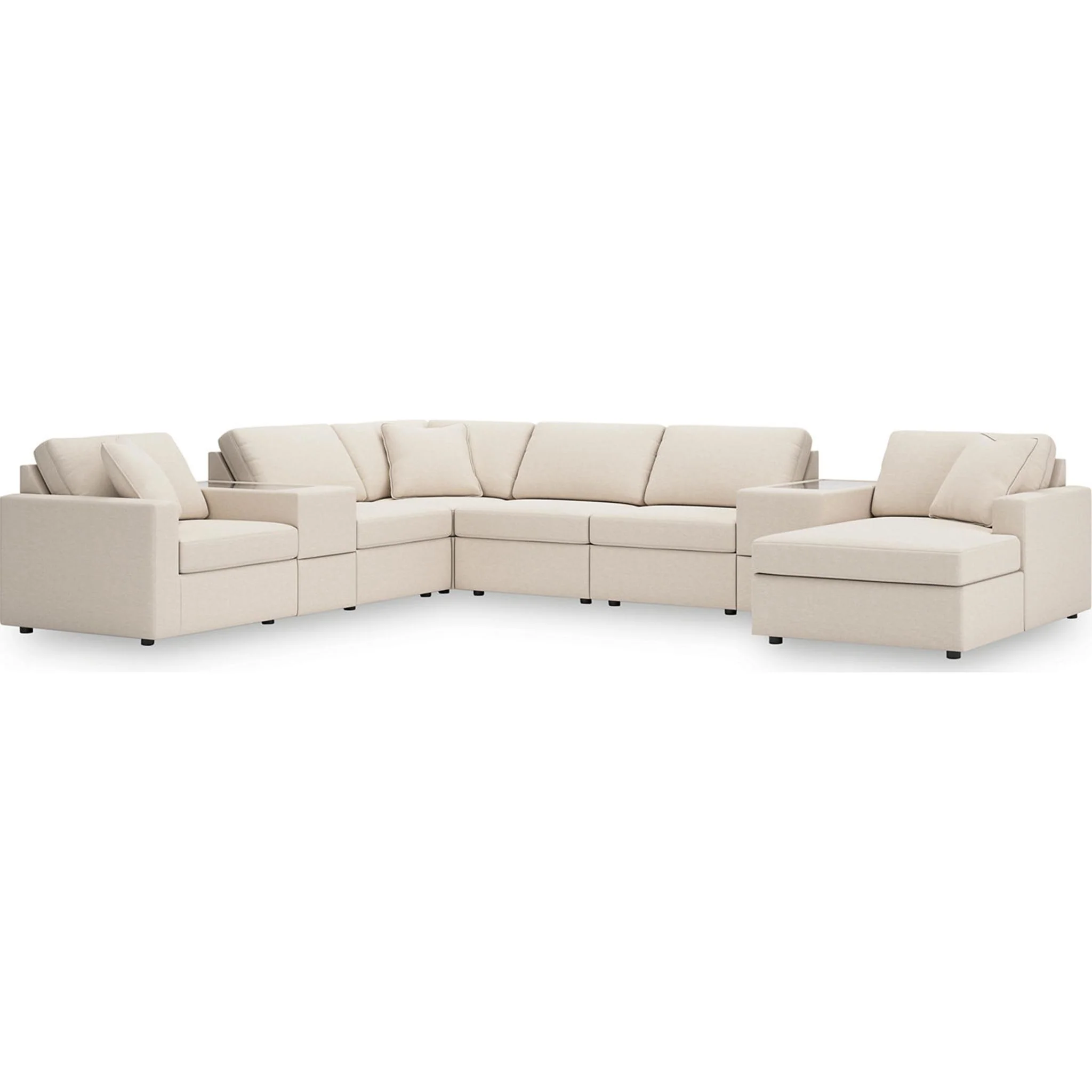 Modmax 8 Piece Modular Sectional with Chaise and Storage Consoles - Image 145